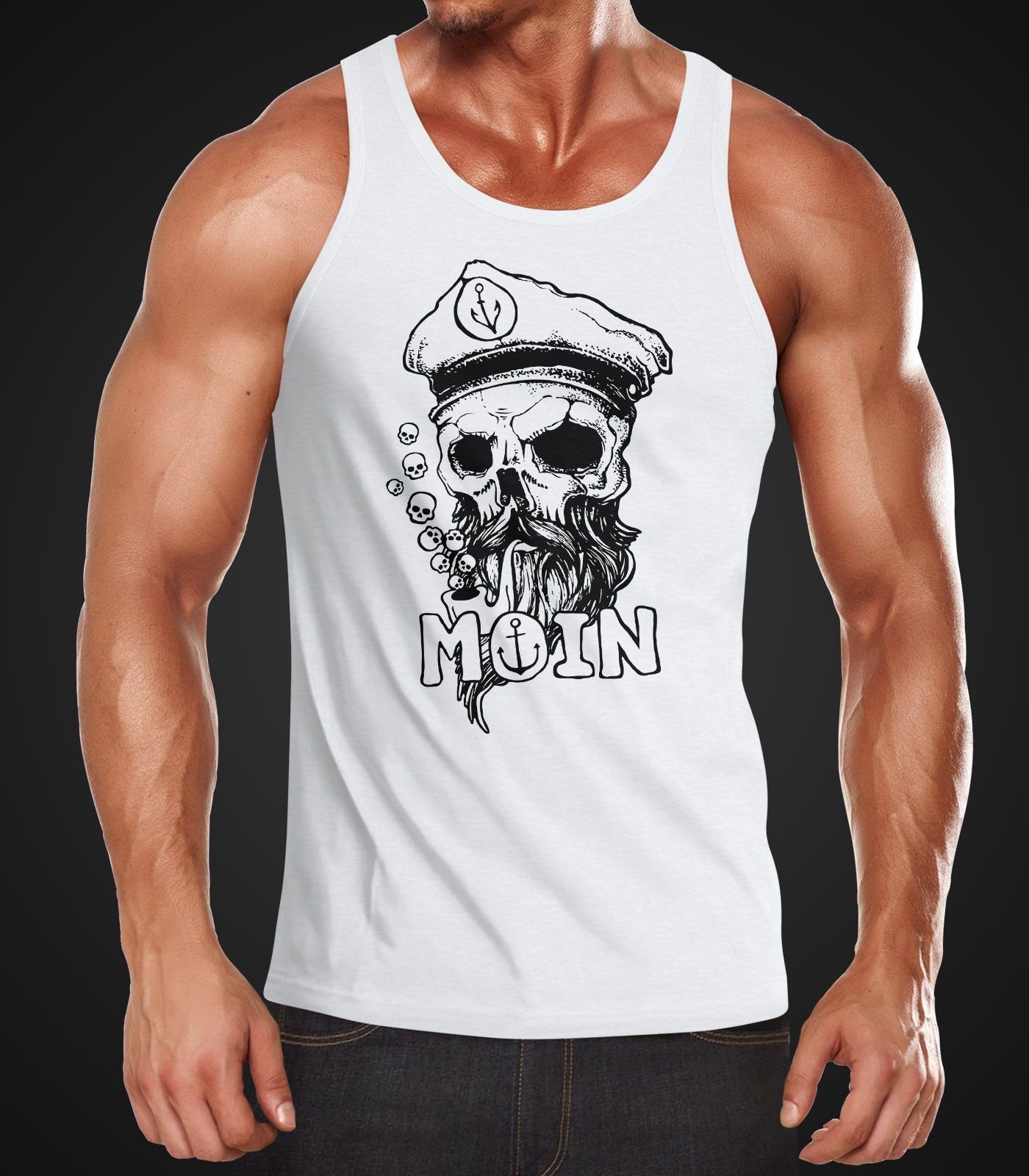 Neverless Tanktop Herren Tank-Top Moin Kapitän günstig online kaufen