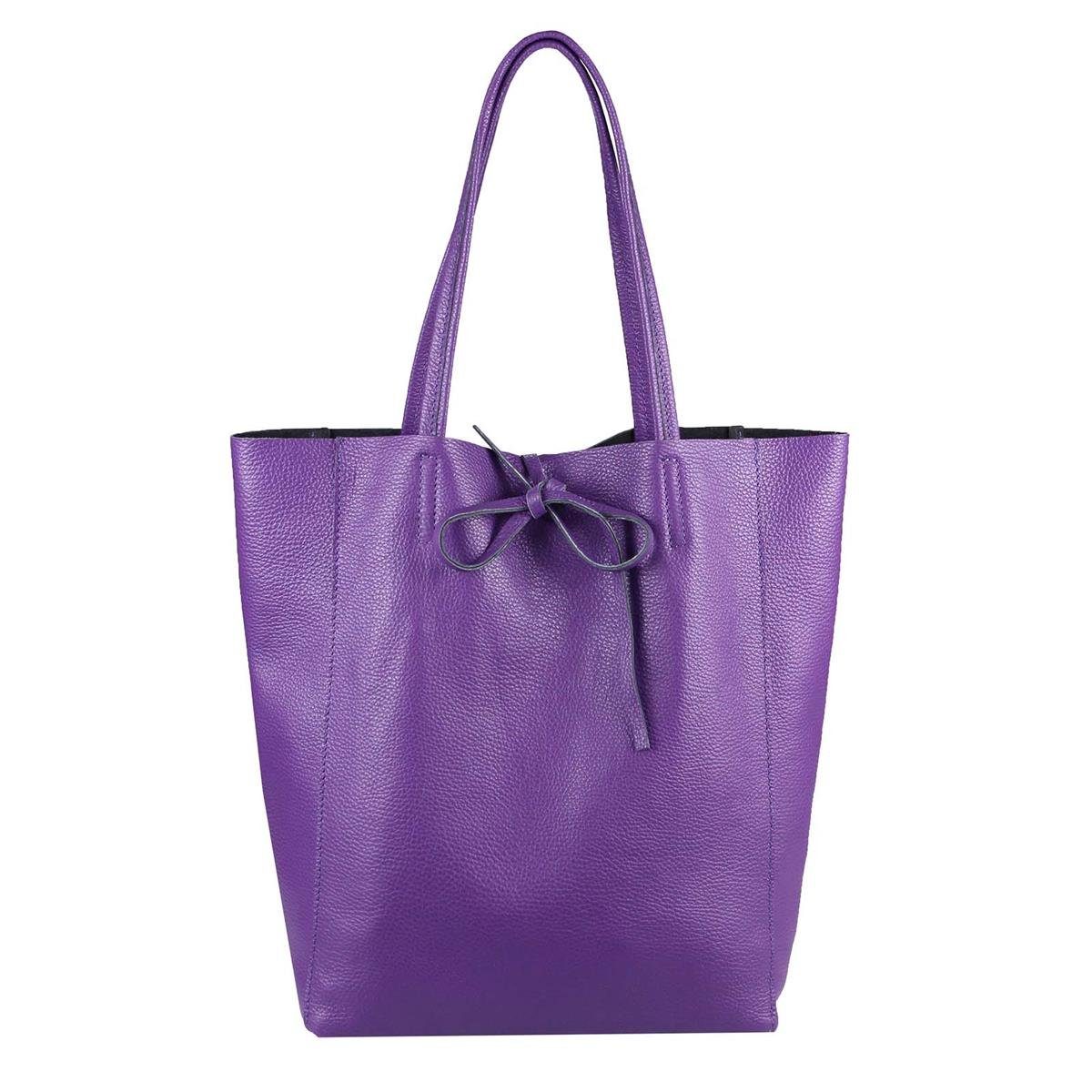 ITALYSHOP24 Schultertasche Made in Italy Damen Premium Leder SHOPPER Tasche HOBO Umhängetasche, Echtleder Business Bag leicht groß …