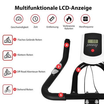 COSTWAY Heimtrainer Fahrradtrainer, Indoor, einstellbar Widerstand/Sitz