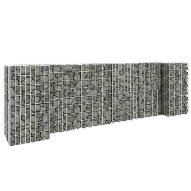 vidaXL Blumentopf H-förmiger Gabionen-Pflanzkorb Stahldraht 260x40x80 cm (1 St)