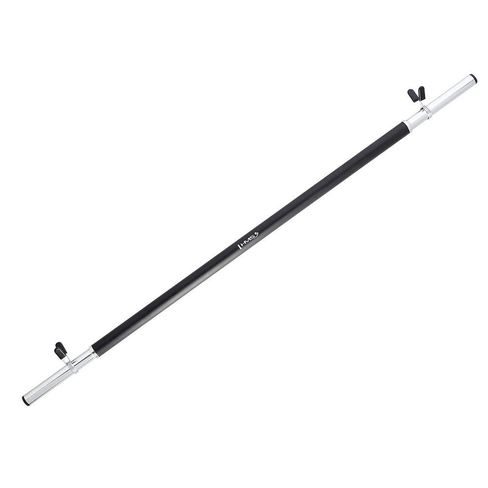 HMS Langhantelstange Hantelstange Gewichtsstange Fitnessstange, EVA, Stahl, 140.0 cm (Spar-Set, 1-tlg., 140 cm rutschfest), verchromter Stahl, EVA-Schaumgriff, 2 Federverschlüsse