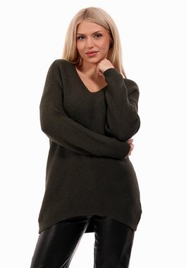 YC Fashion & Style Strickpullover Pullover mit V-Ausschnitt One Size (1-tlg) in Unifarbe