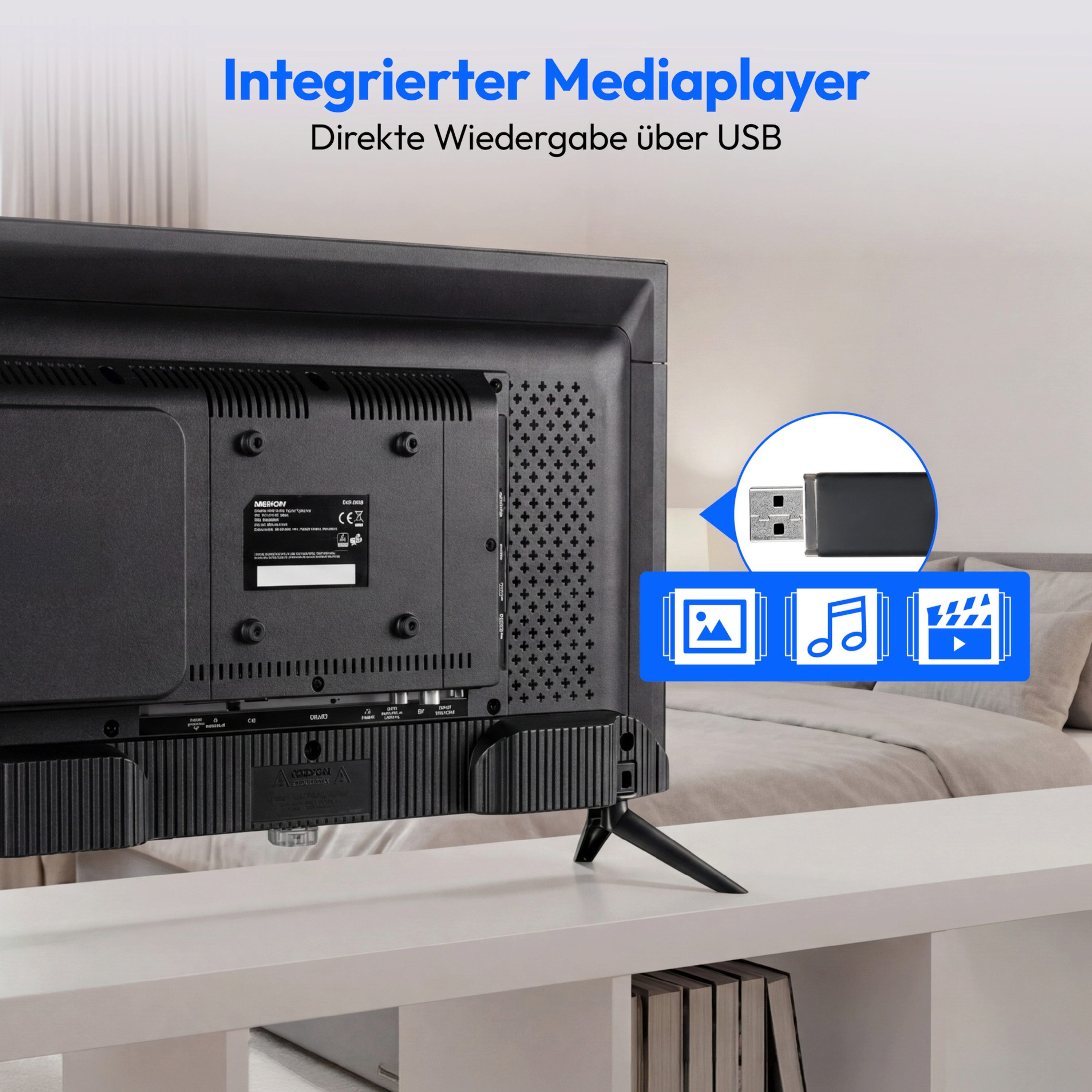 Medion® MD824000 LCD-LED Fernseher (59.9 cm/24 Zoll, 1080p Full HD, Pay-TV, Full-HD Display 60Hz, E8242500)