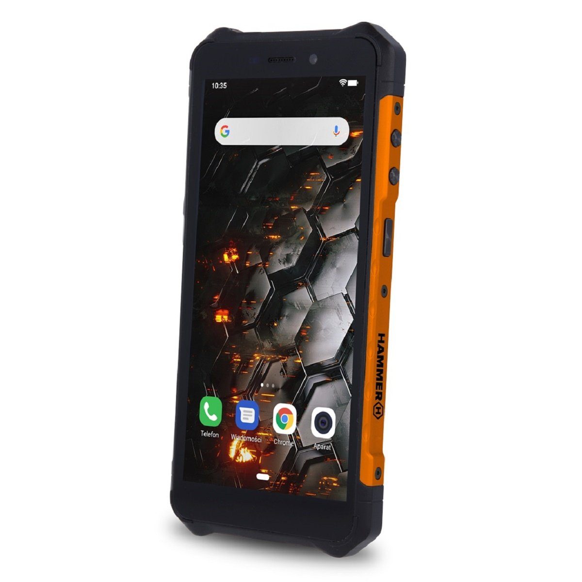 Iron 5,5-Display, 3 Hammer LTE 5000 Wasserdicht Smartphone Smartphone Schwarz-Orange mAh