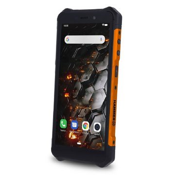 Hammer Iron 3 LTE Smartphone 5,5-Display, 5000 mAh Wasserdicht Schwarz-Orange Smartphone