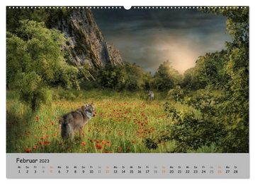 CALVENDO Wandkalender Der lange Weg der Wölfe (Premium, hochwertiger DIN A2 Wandkalender 2023, Kunstdruck in Hochglanz)