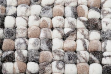 Wollteppich Felty 2.2, THEKO, rund, Höhe: 22 mm, Filzkugel-Teppich, reine Wolle, handgefertigt