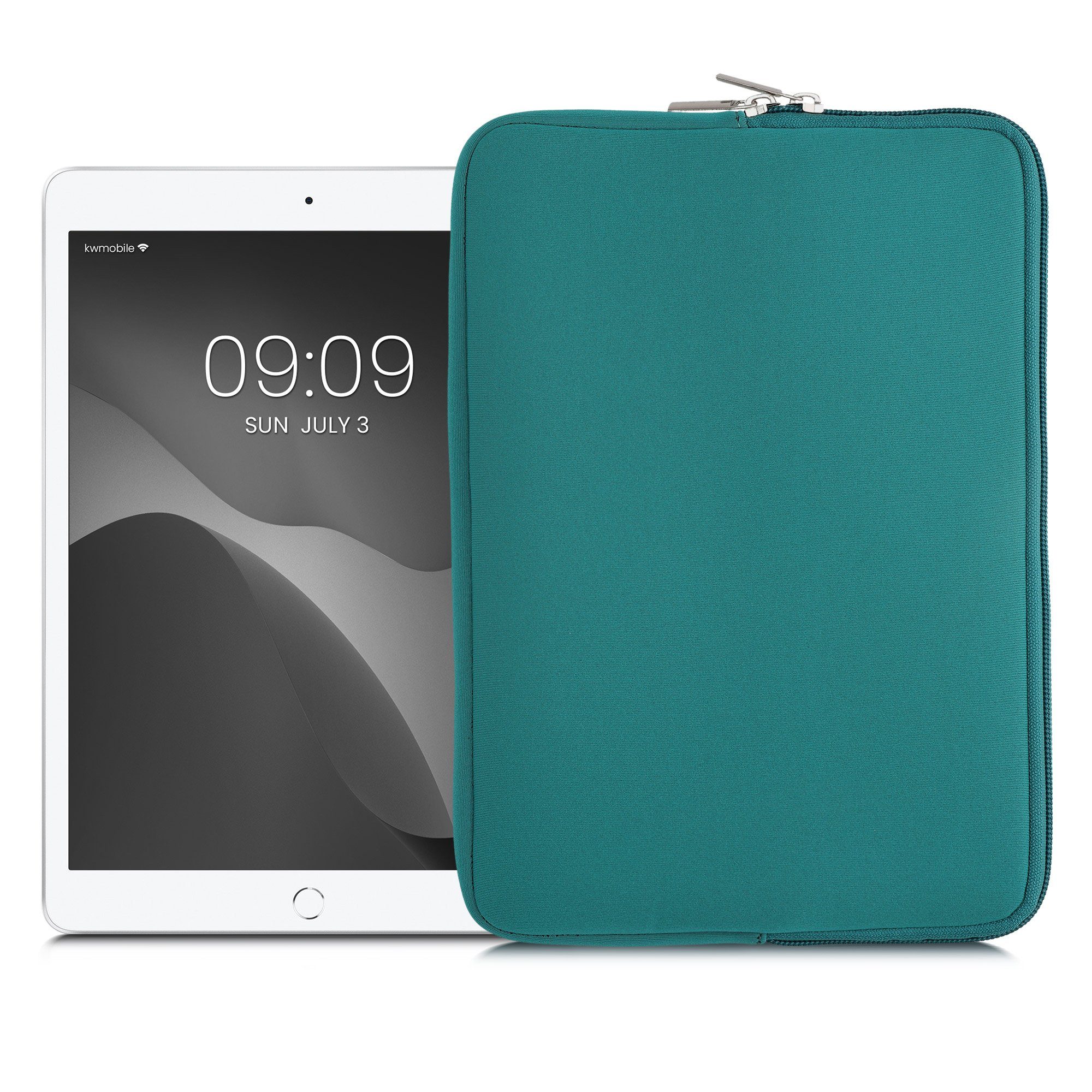 kwmobile Tablet-Hülle Tablet Hülle für 9,7"-11" Tablet, Universal Neopren Tasche Cover Case - Schutzhülle Sleeve in Petrol
