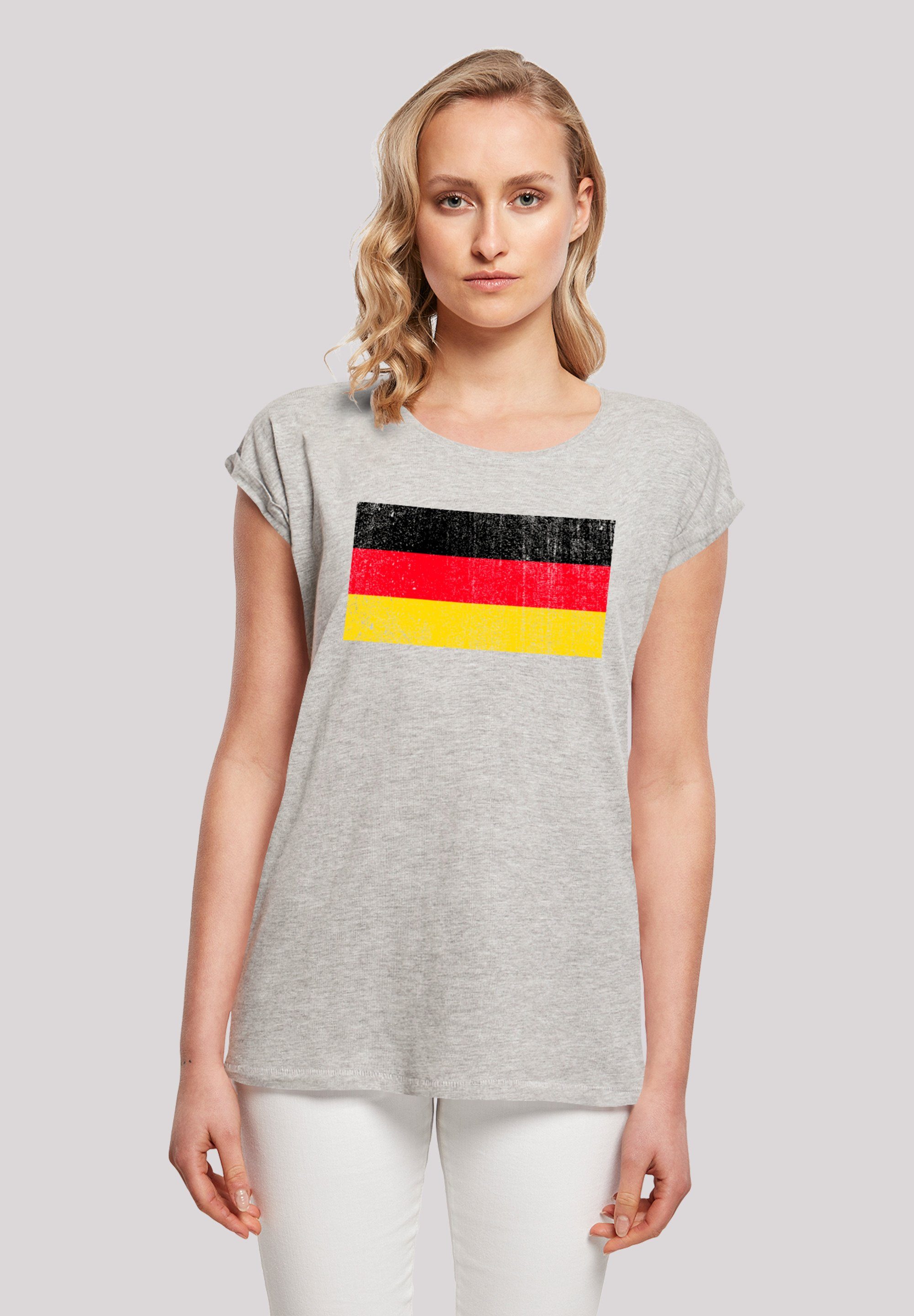 Germany T-Shirt distressed hohem Sehr mit Deutschland weicher F4NT4STIC Print, Baumwollstoff Flagge Tragekomfort