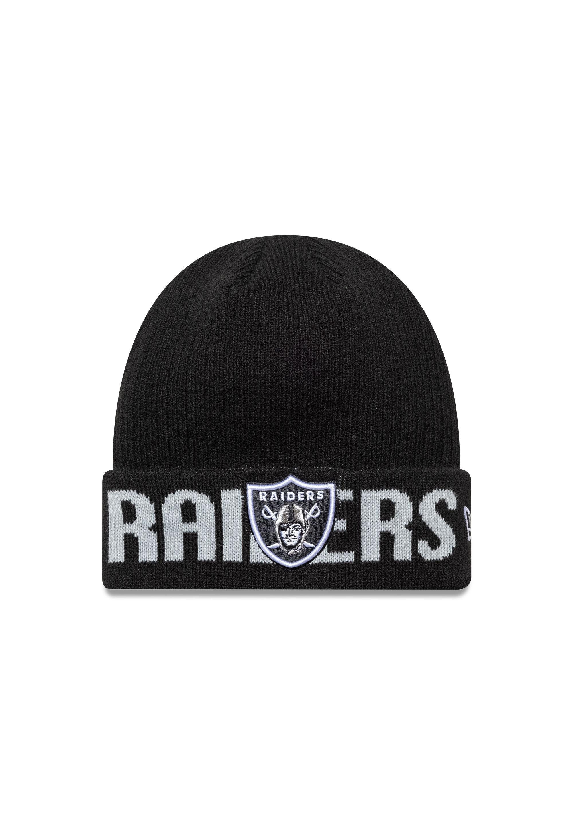 Bommelmütze Las Vegas Raiders Wordmark Beanie NFL New Era Schwarz