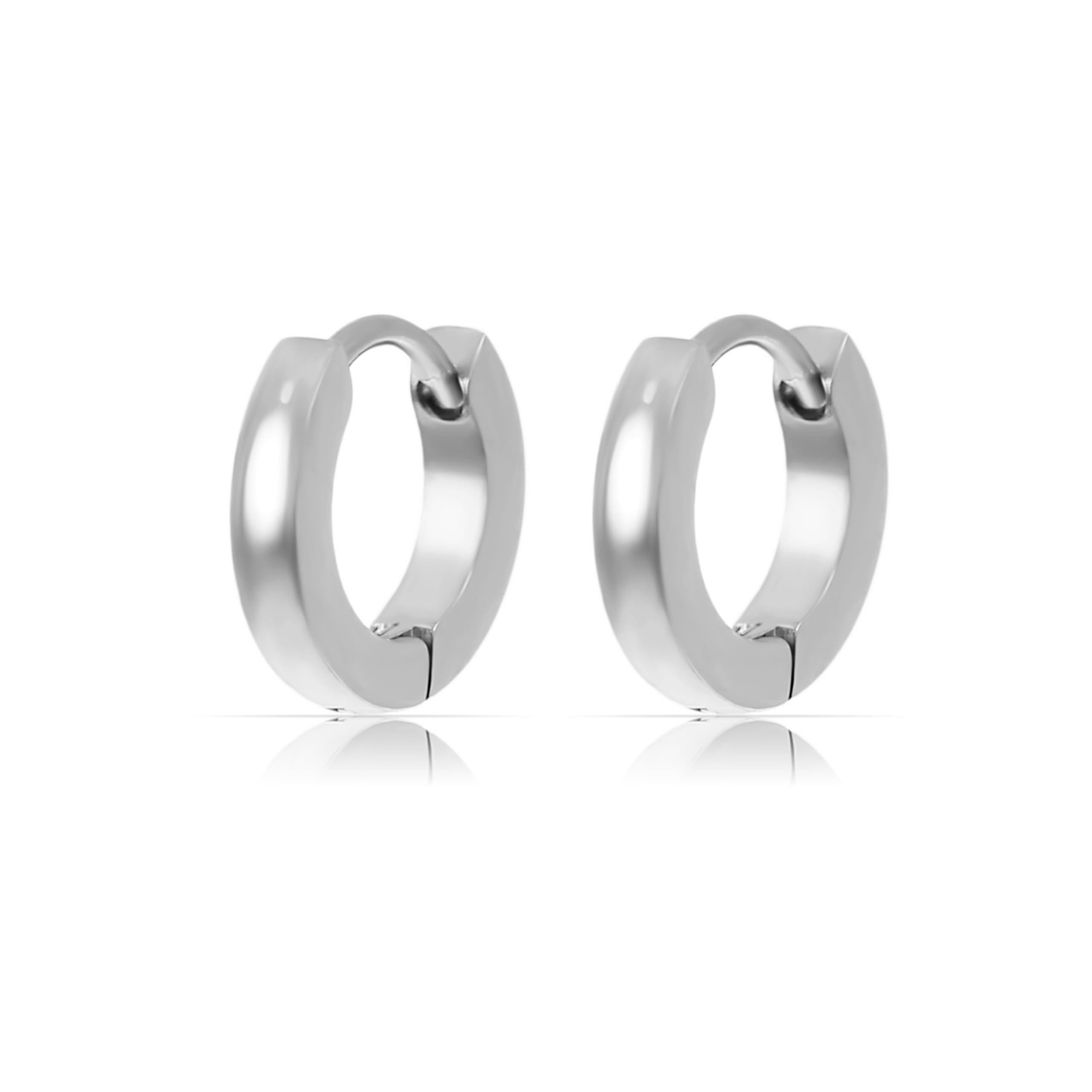 Made by Nami Paar Creolen Breite Creolen Damen Ohrringe in Silber/Gold aus Edelstahl, Wasserfester Schmuck Geschenk Mama