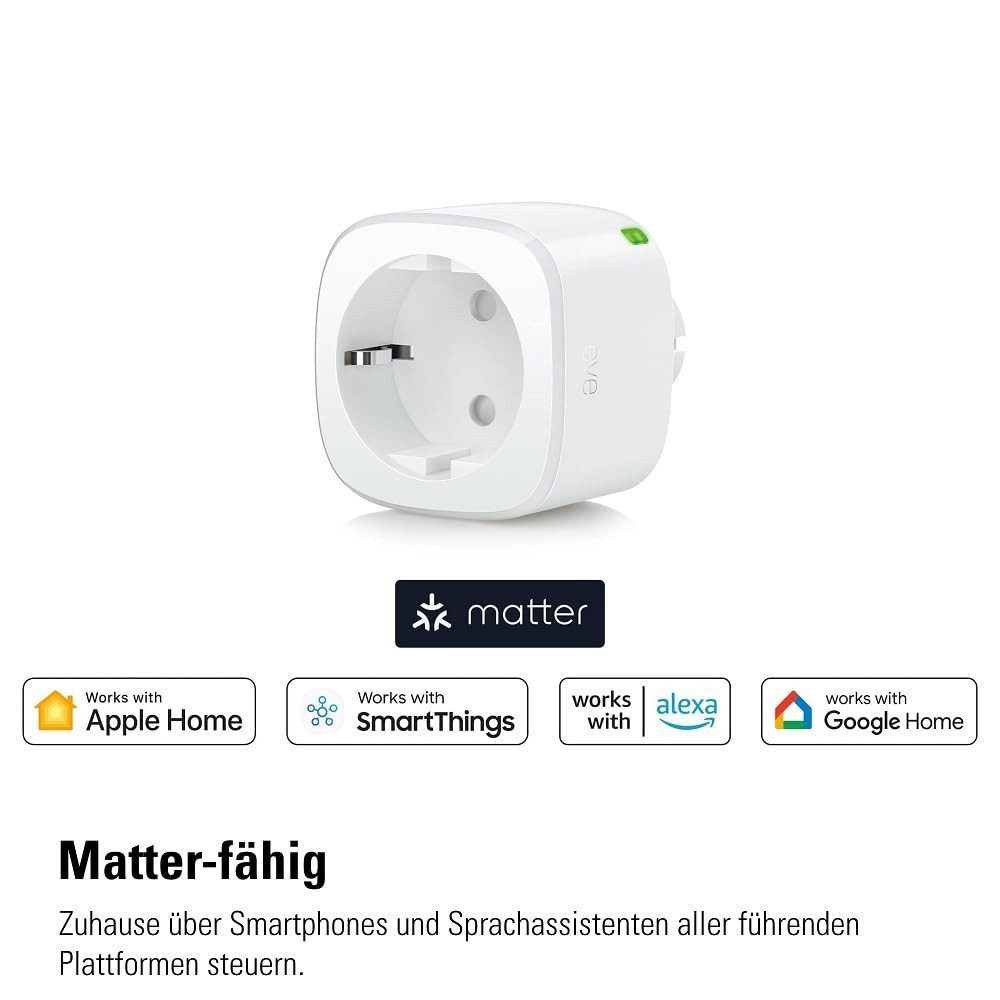 EVE Steckdose Eve Energy-Smarte Steckdose mit Verbrauchsmessung (Matter), 1-St., unterstützt Matter – Bild 2 von 5