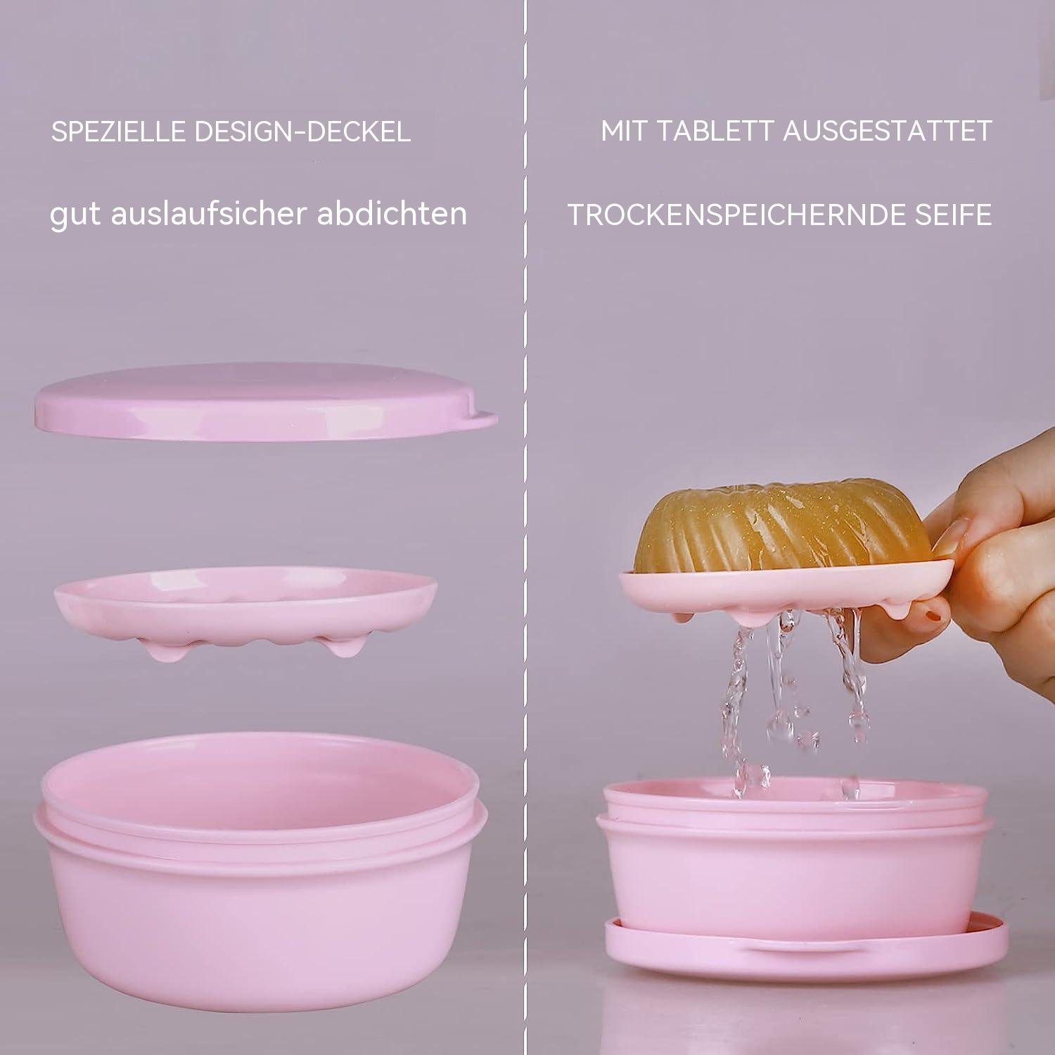 TUABUR Seifenablage für und Badezimmer Küche Tragbare Reise-Seifenschale (2er-Pack) Schwarz