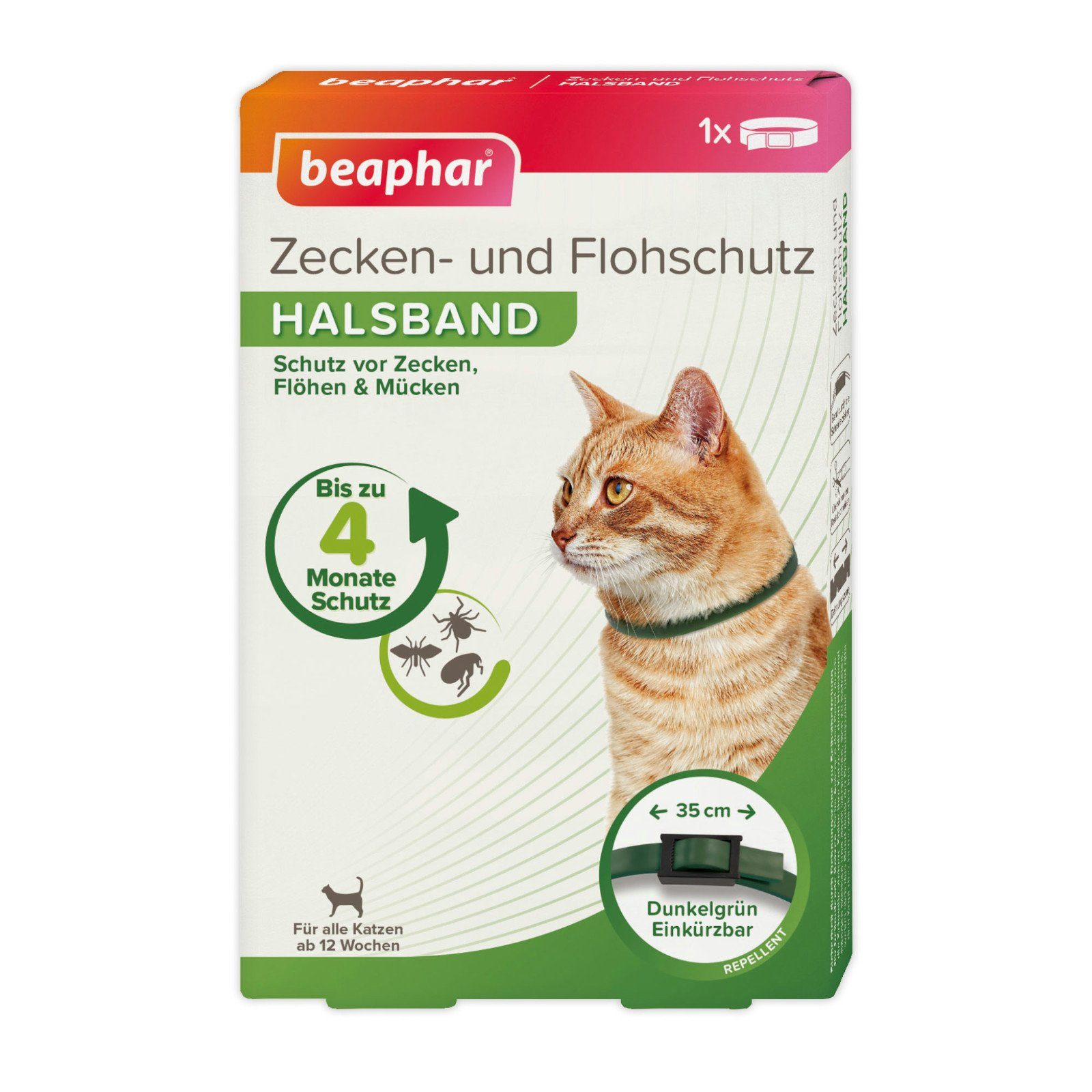 beaphar Zeckenhalsband Zecken- und Flohschutz Halsband für Katzen