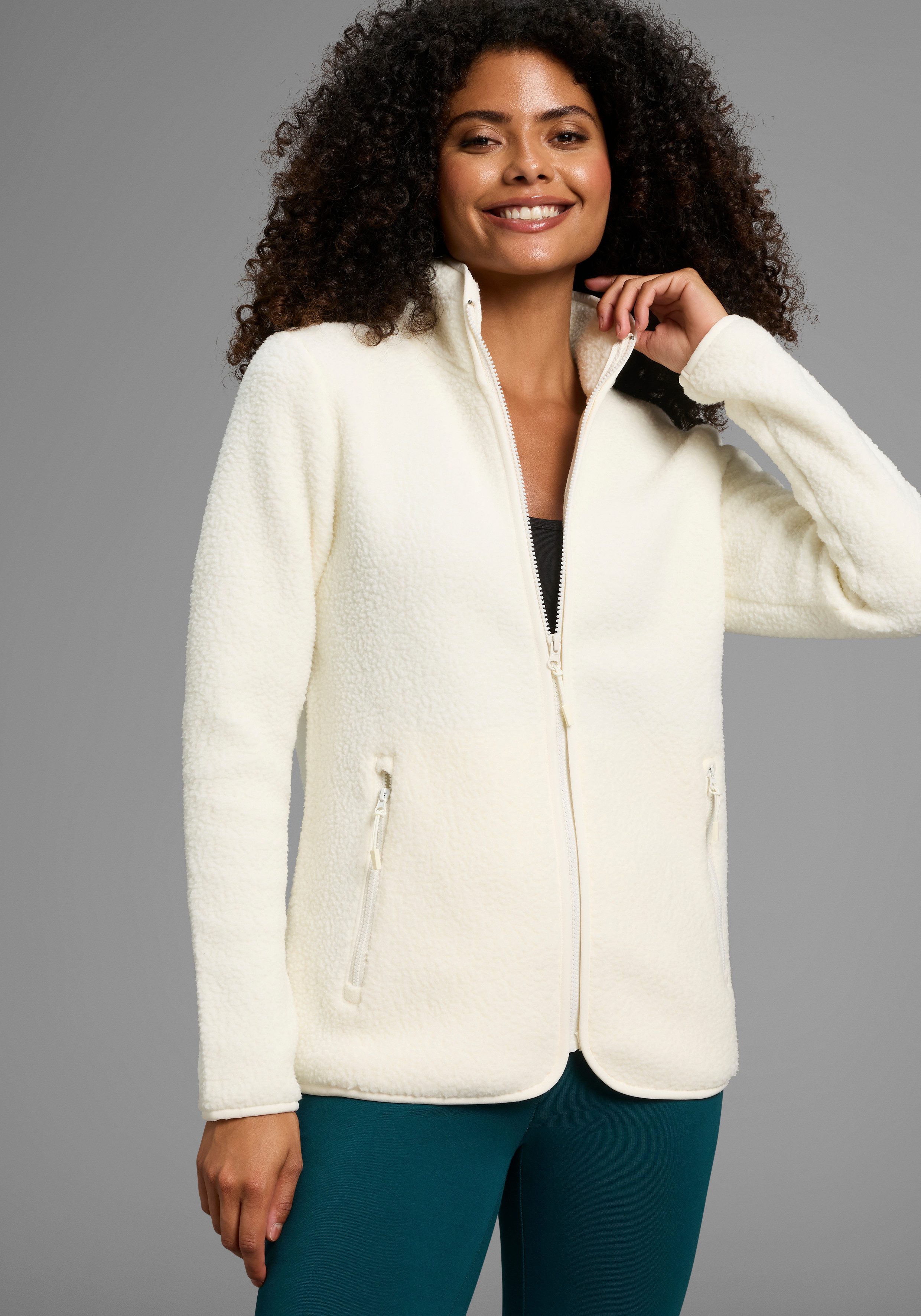 Polarino Fleecejacke Sherpa Fleece Jacke, Teddy günstig online kaufen