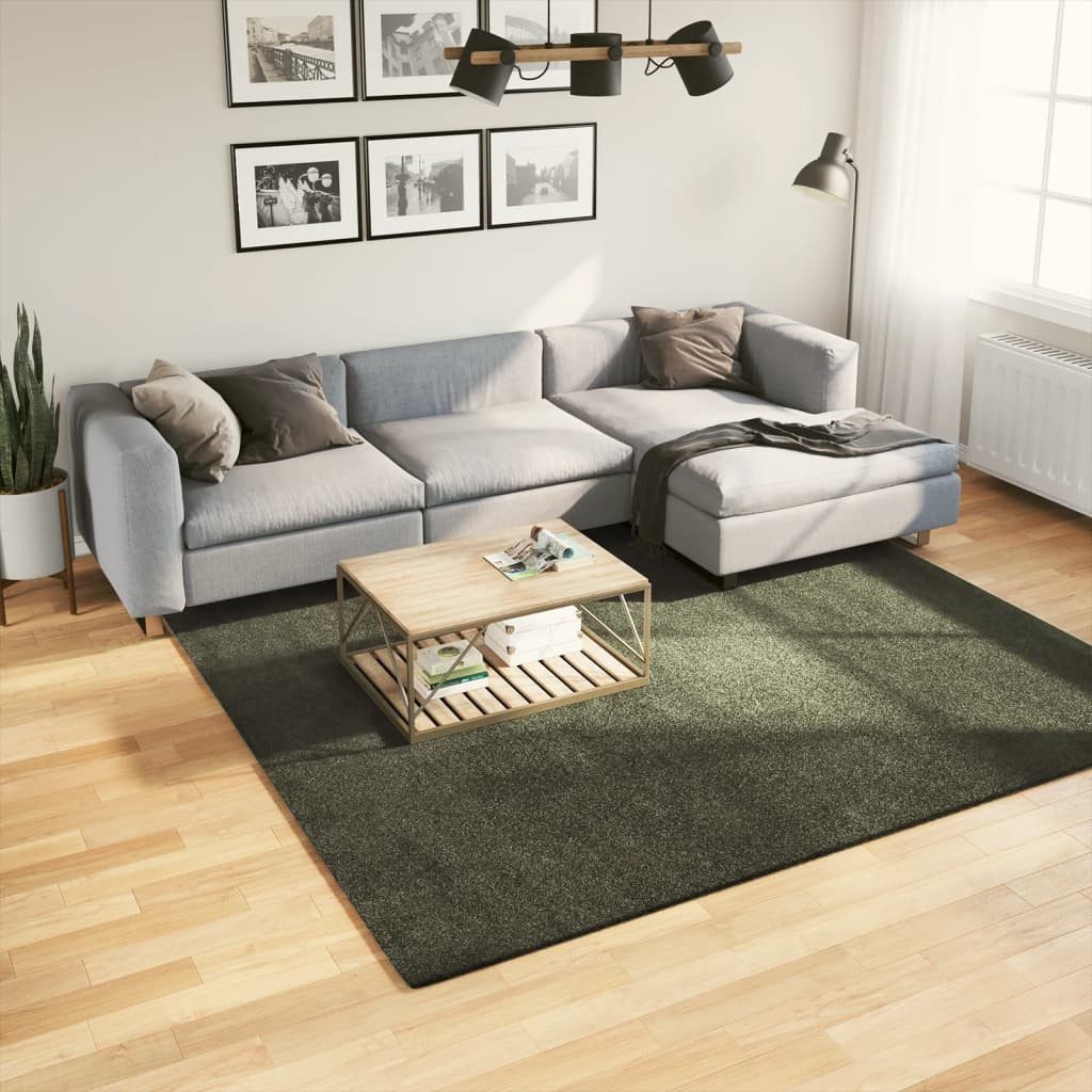 vidaXL Teppich Teppich HUARTE Kurzflor Weich und Waschbar Waldgrün 240x240 cm, Quadrat, Höhe: 240 mm