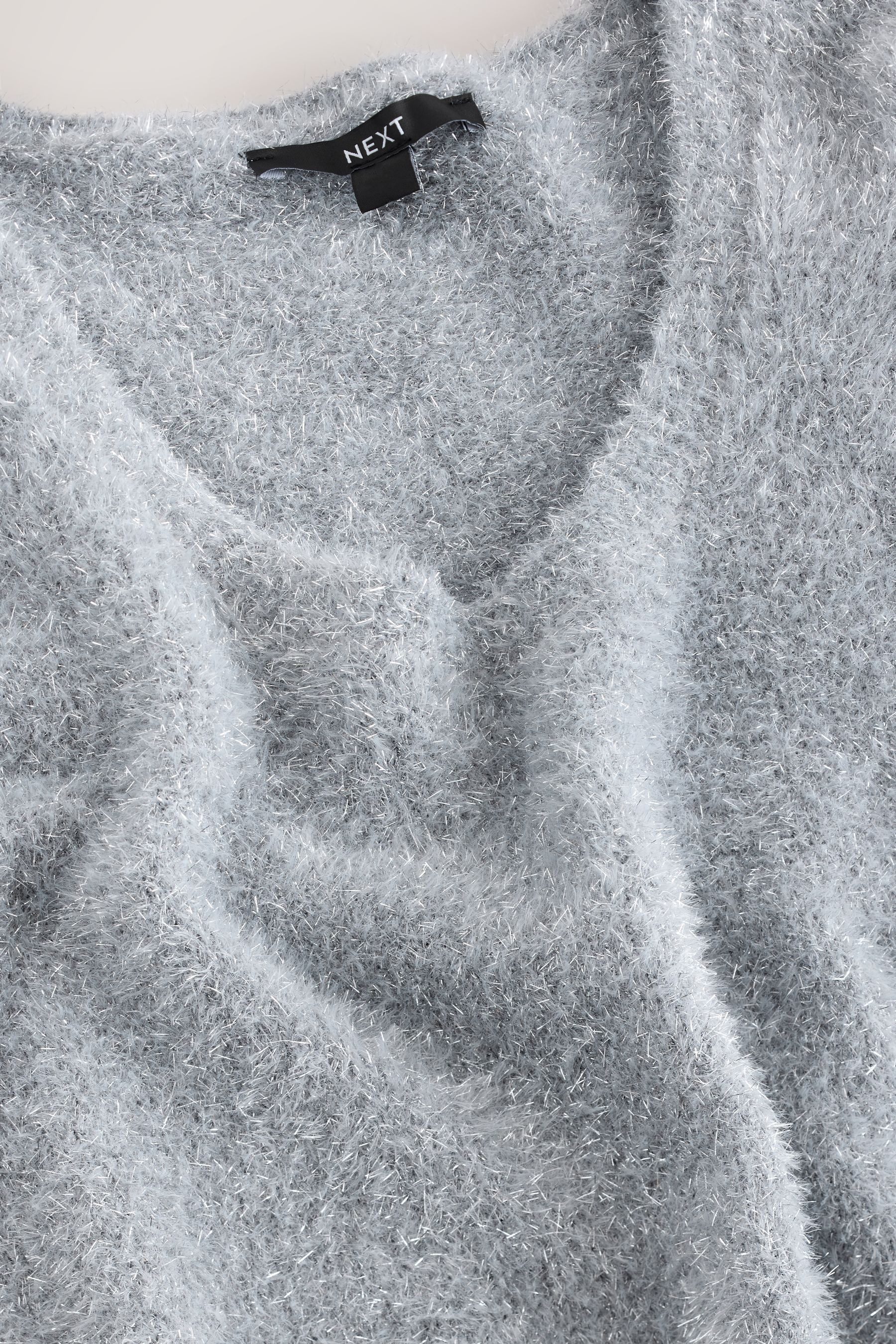 Next Strickpullover Funkelndes T-Shirt mit U-Ausschnitt (1-tlg)