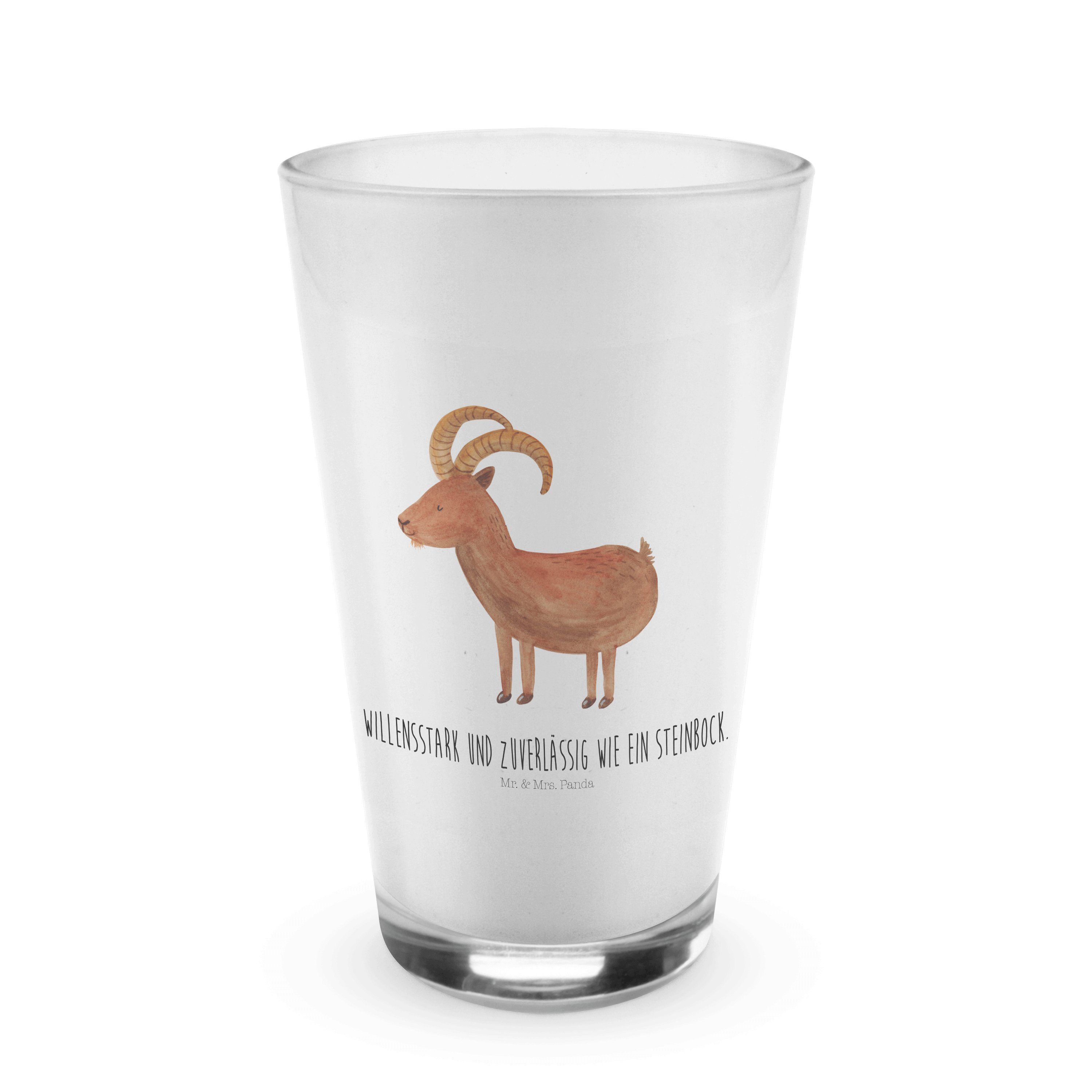 Mr. & Mrs. Panda Glas Sternzeichen Steinbock - Transparent - Geschenk, Geburtstag Januar, G, Premium Glas