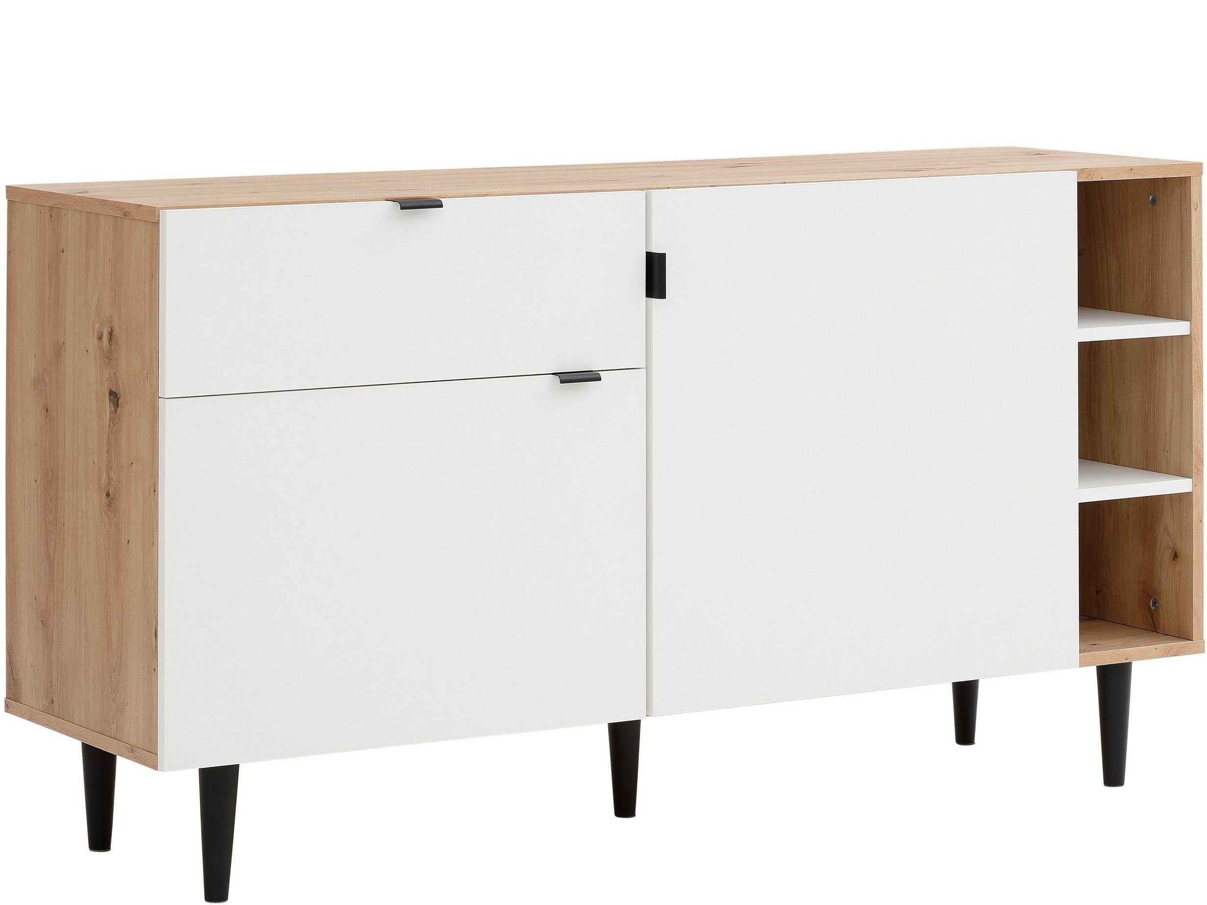 loft24 Sideboard Legolas, Anrichte im modernen Design mit Beinen aus Buche Massivholz