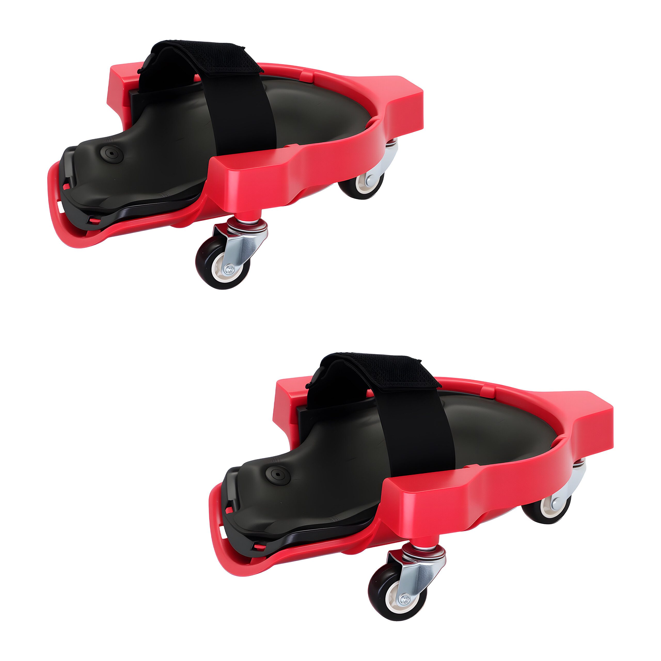 relaxdays Knieschutz Knieschoner auf Rollen (2-tlg), rot