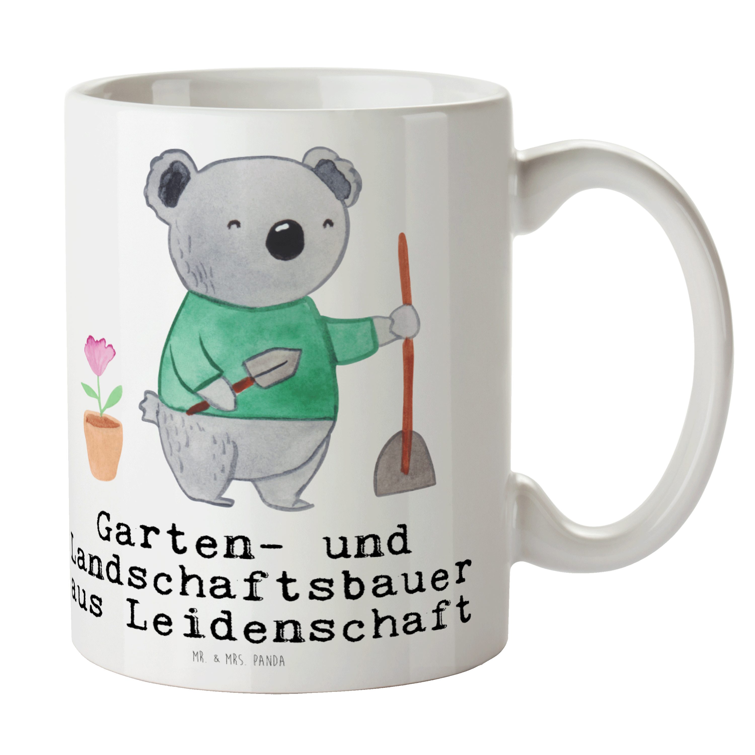 Mr. & Mrs. Büro, Leidenschaft - Garten- und Weiß - aus Landschaftsbauer Tasse Keramik Geschenk, Panda