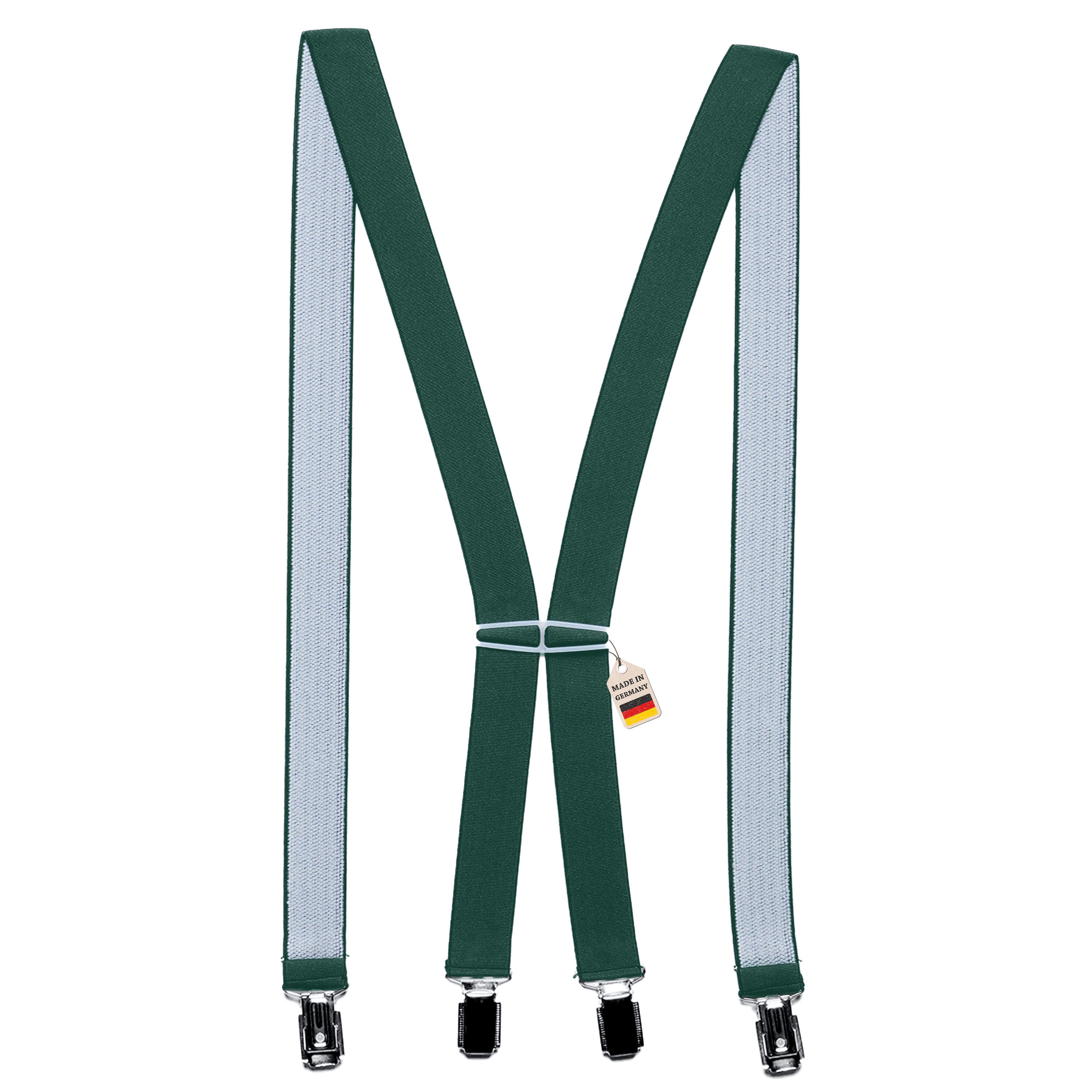 ZUKUNFTSENKEL Hosenträger Schmaler Hosenträger - Sicherer Halt Damen & Herren 2,5cm X-Form (Für Damen und Herren) 4 Starke Clips, Deutsche Herstellung, Elastisch