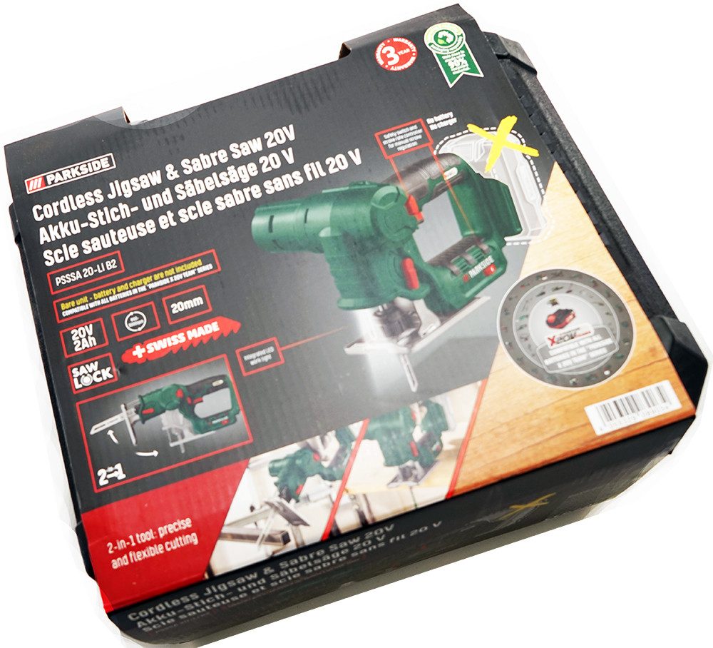 Parkside Akku-Stichsäge 20V / Säbelsäge / 2in1 / PSSSA 20 Li B2 / ohne Akku und Ladegerät