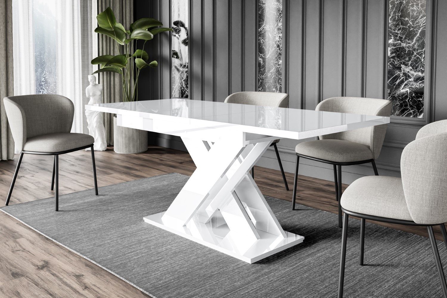 ALTDECOR Esstisch RONX (Esstisch ausziehbar, Esszimmertische, Tisch Wohnzimmertisch), Esszimmertisch ausziehbar 140 - 180 x 80 x 75 cm