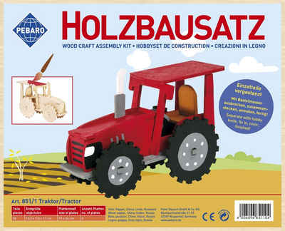 Pebaro 3D-Puzzle Holzbausatz Traktor, 851/1, 18 Puzzleteile