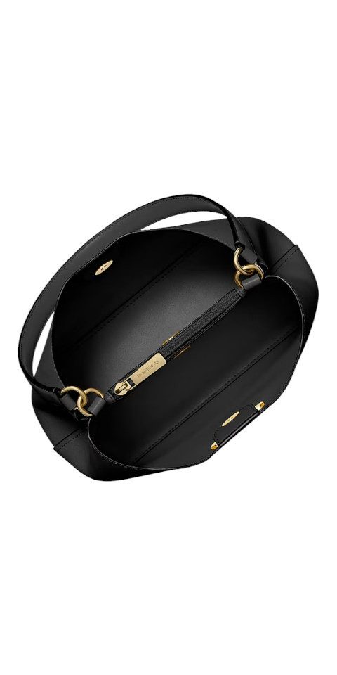 MICHAEL KORS Handtasche Michael Kors Pratt Shoulder Bag Schwarz Coated Canvas & Gold-Hardware