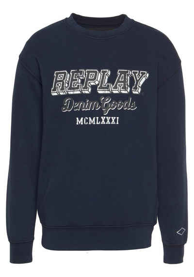 Replay Sweatshirt mit Markenprint vorne