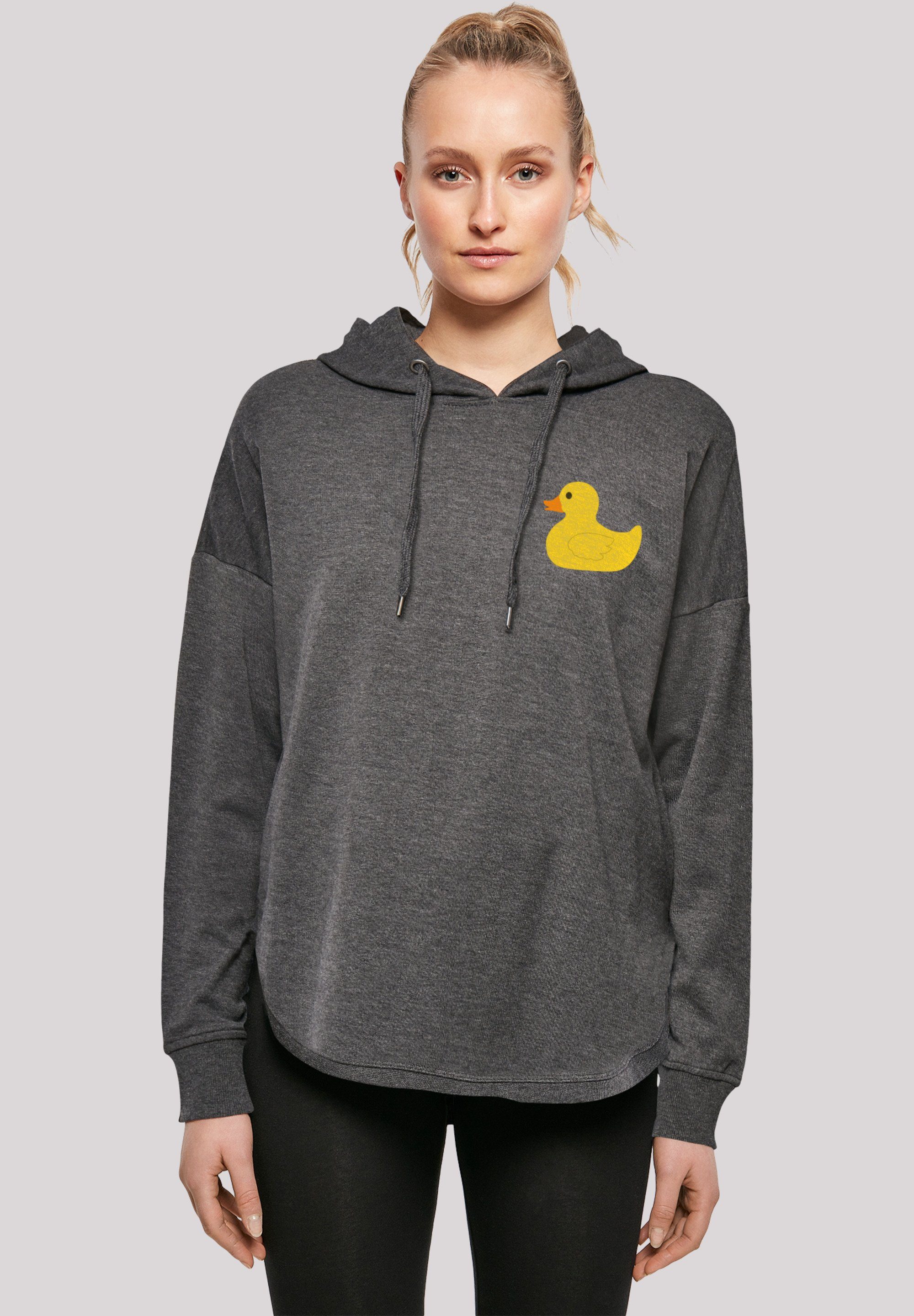 F4NT4STIC Kapuzenpullover Yellow Rubber Duck OVERSIZE HOODIE Print charcoal