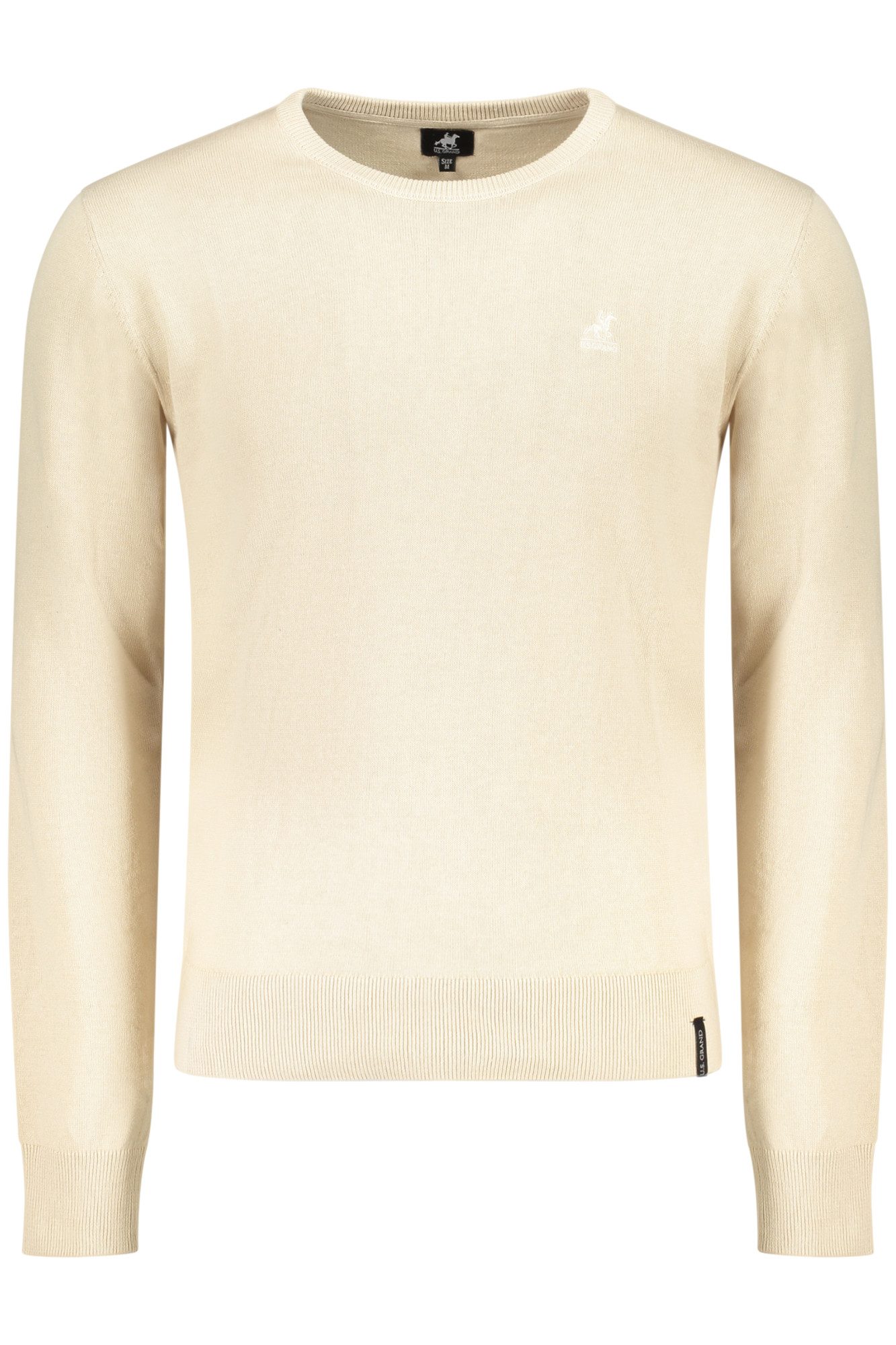U.S. Polo Strickpullover Elegante beige Herrenstrickjacke mit Rundhalsausschnitt und Stickerei