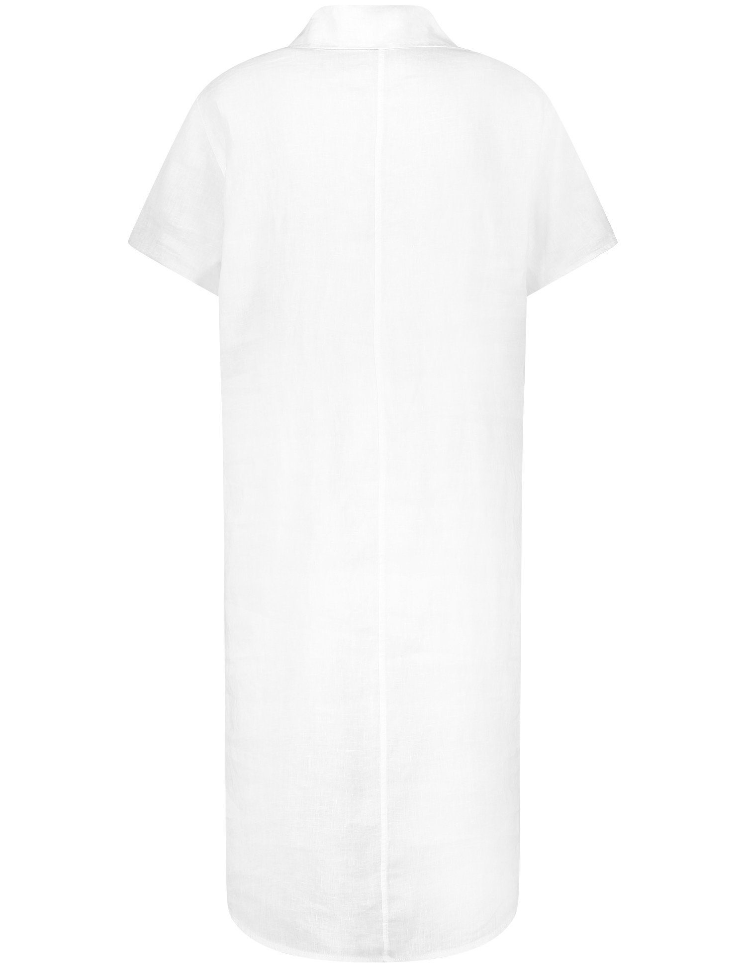 WEBER Blusenkleid weiß/weiß Midikleid aus GERRY Leinen