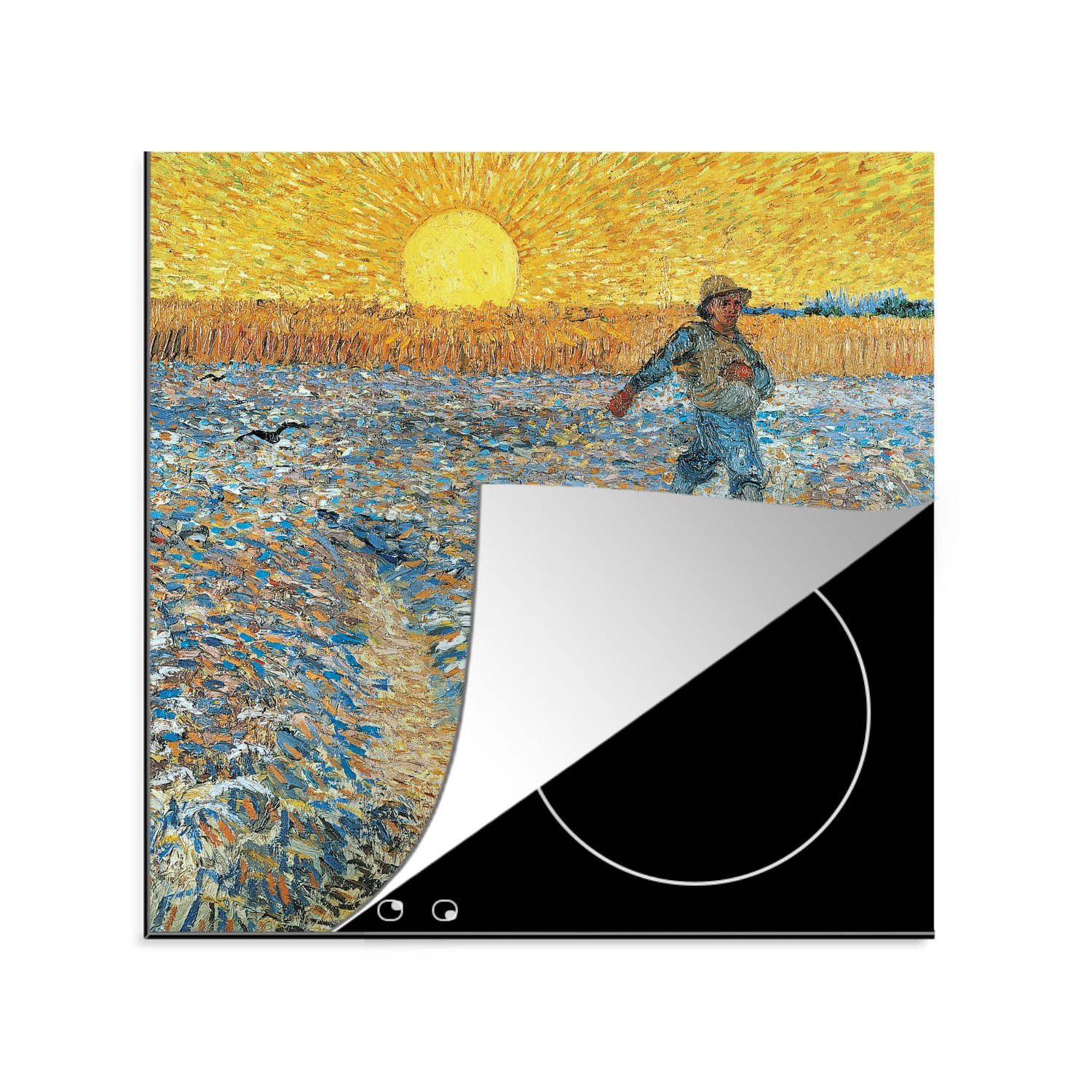 78x78 Herdblende-/Abdeckplatte cm, küche Ceranfeldabdeckung, (1 Gogh, MuchoWow Der von tlg), Sämann Vincent für Gemälde Vinyl, van Arbeitsplatte -
