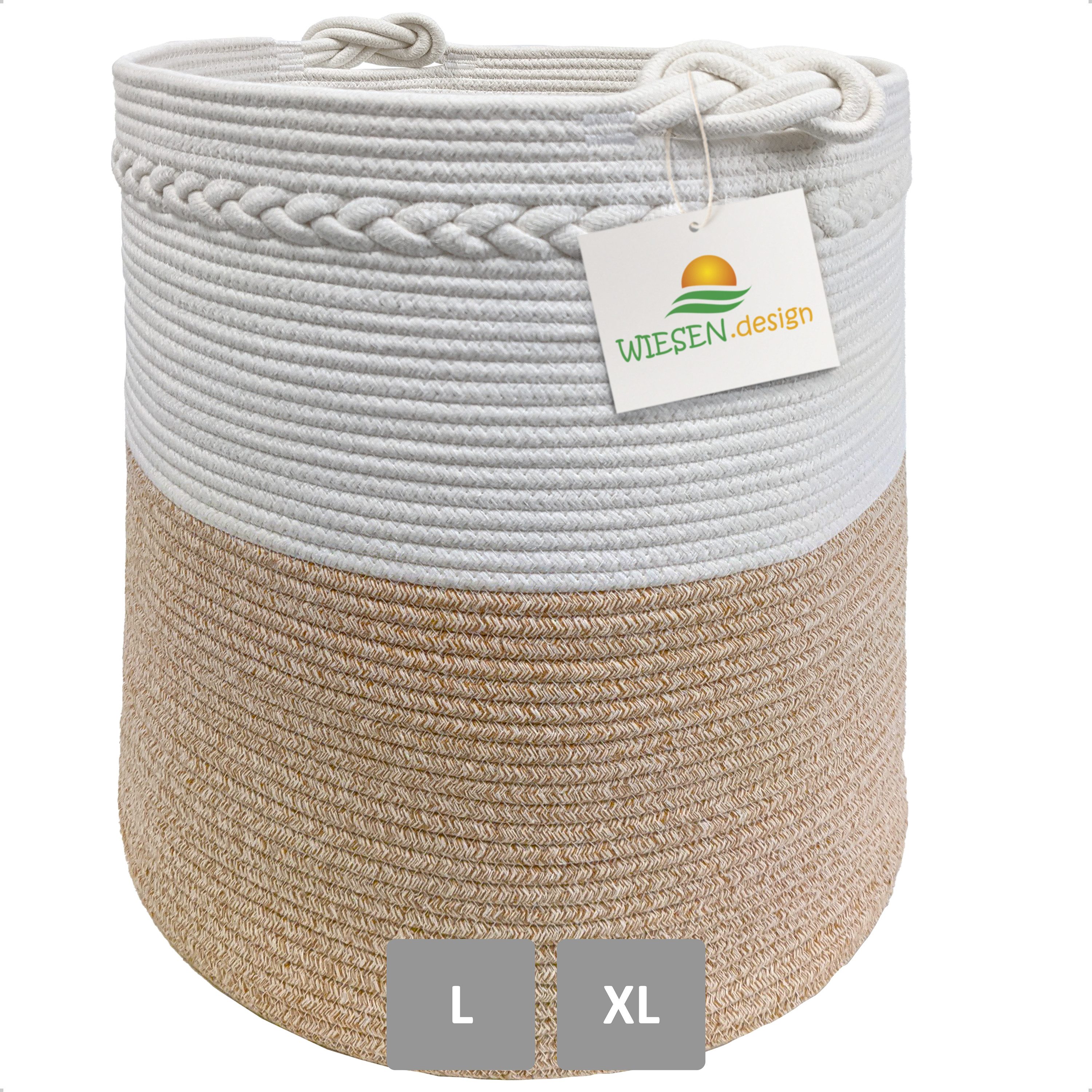 WIESEN.design Wäschekorb KNUT, Wäschekorb geflochten aus Baumwolle, faltbar günstig online kaufen
