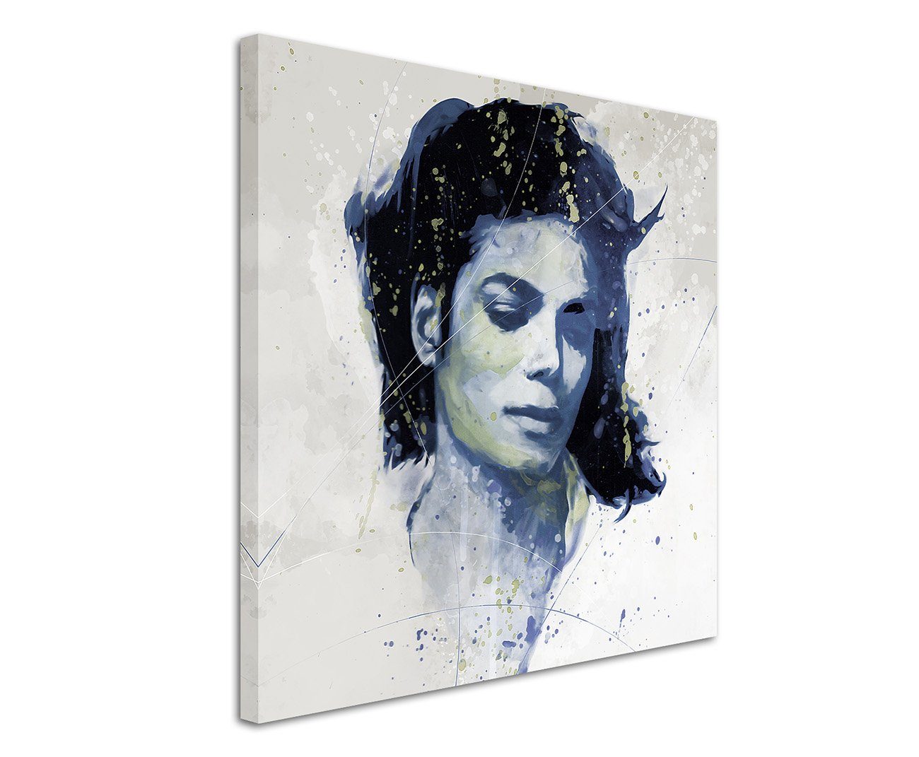 Sinus Art Leinwandbild Michael Jackson V Aqua 60x60cm Wandbild Aquarell Art