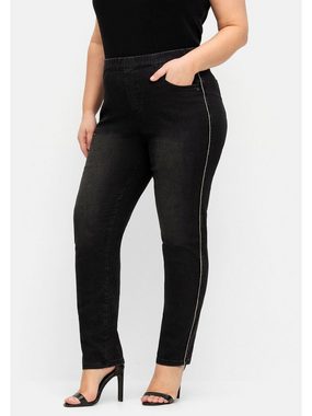 Sheego Stretch-Jeans Große Größen mit seitlichen Glitzer-Pipings