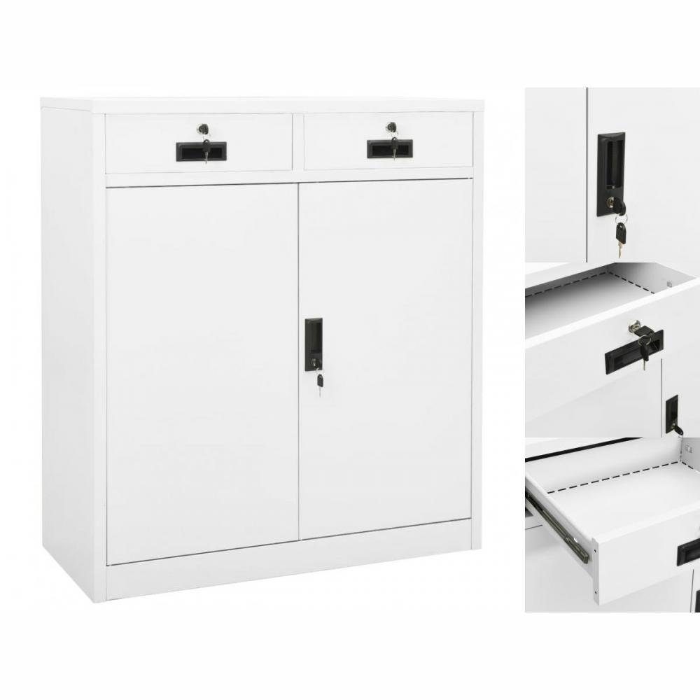 vidaXL Aktenschrank 90x40x102 Stahl cm Büroschrank Weiß