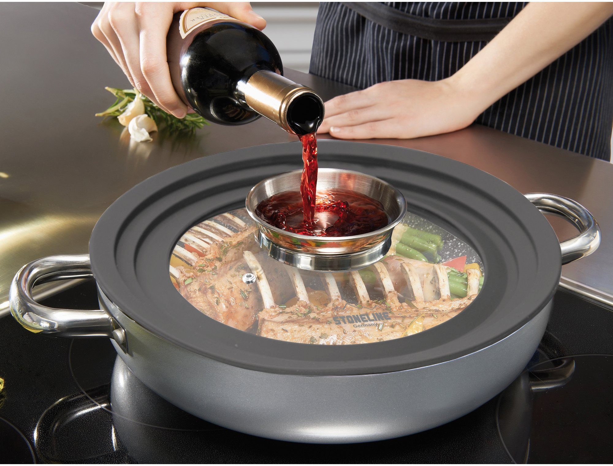 STONELINE Universaldeckel, mit Silikonrand, für 16/18/20 cm