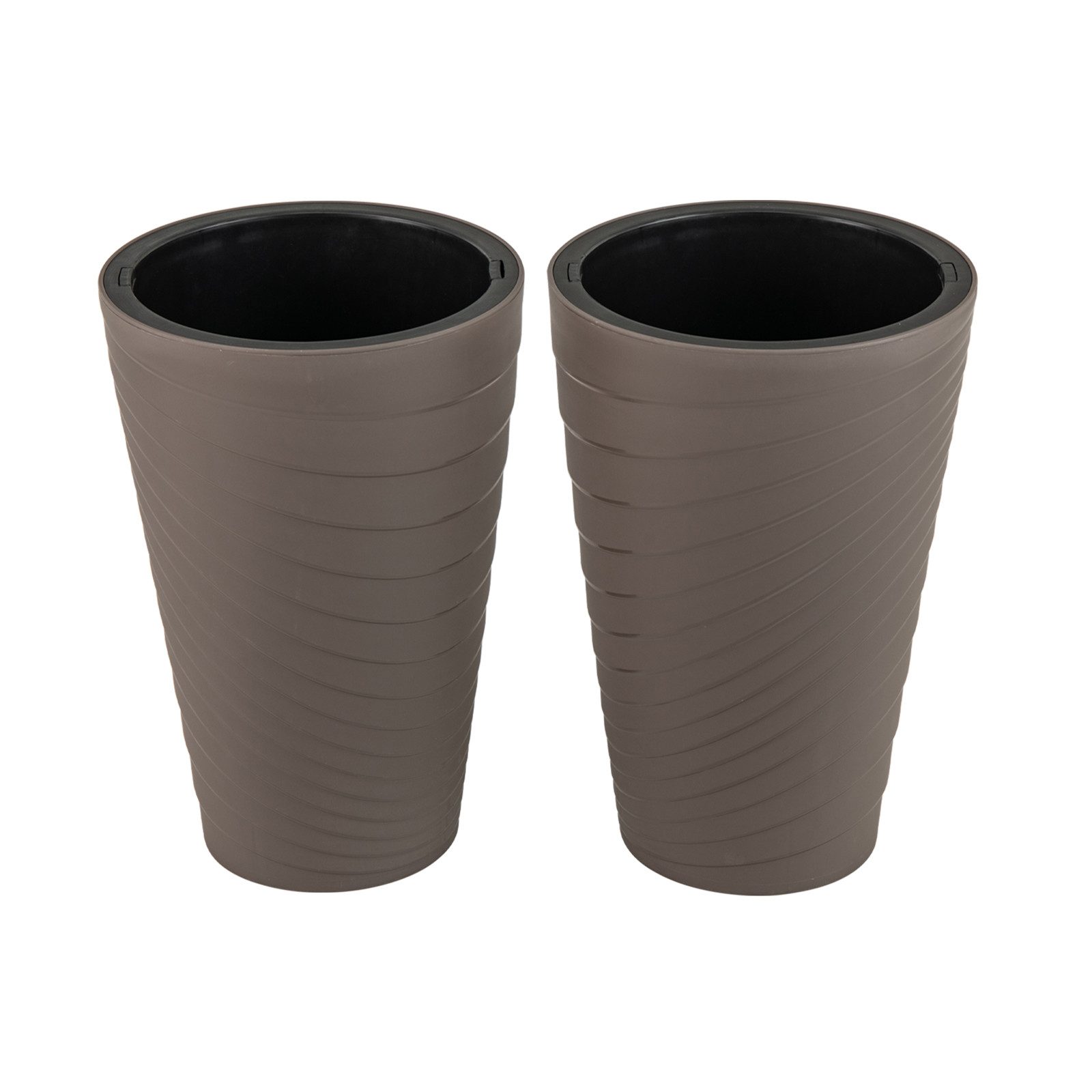 COSTWAY Blumentopf (2 St), groß Pflanzkübel mit Innentopf, 45 cm, runde