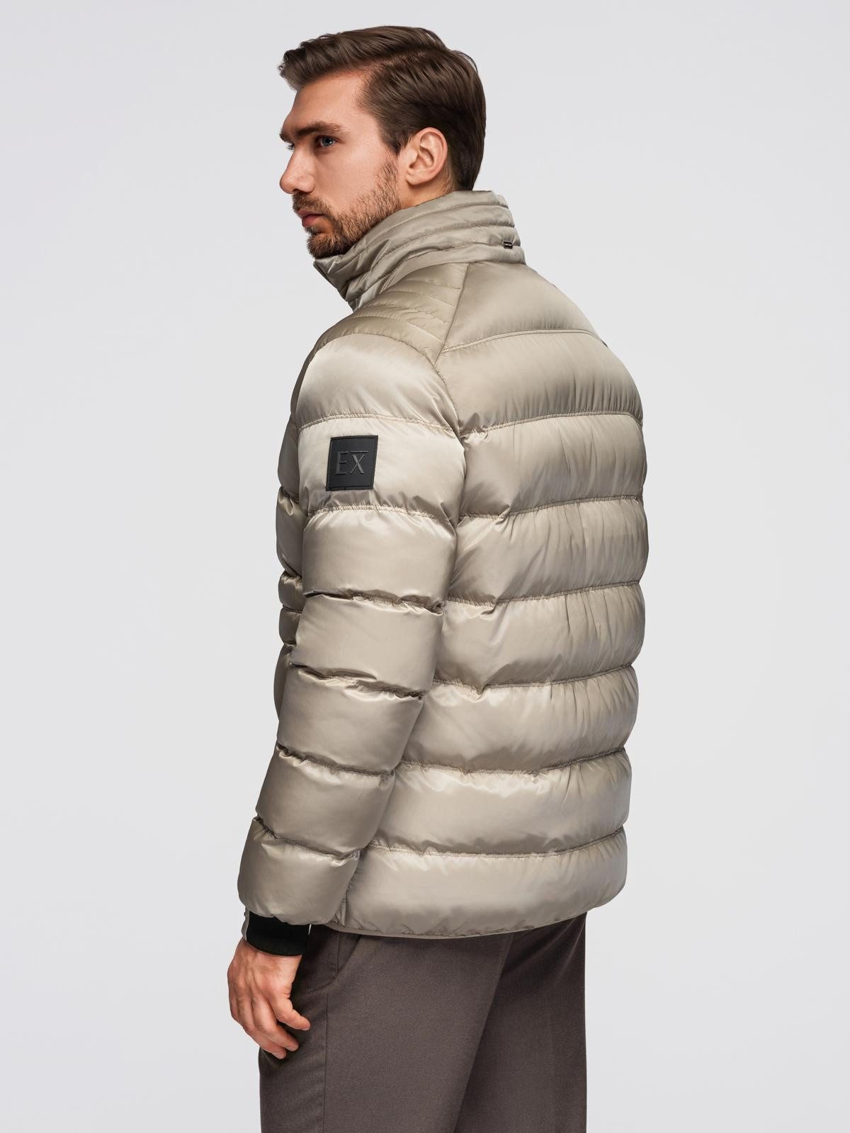 OMBRE Steppjacke Gesteppte Herrenjacke mit Glanz und Stehkragen