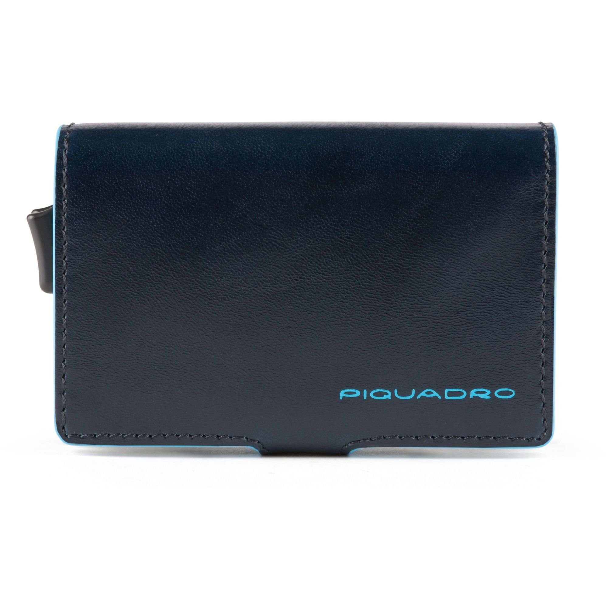 Piquadro Etui Blue Square, Leder nachtblau