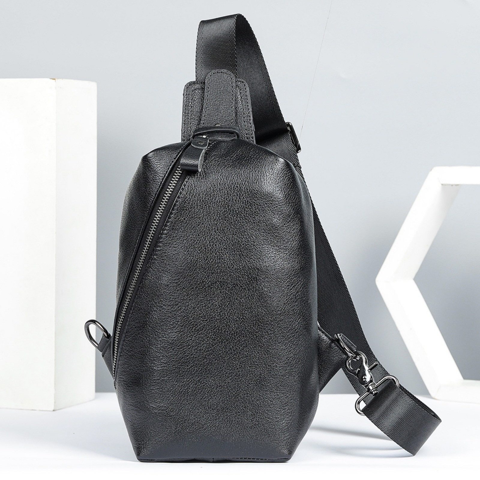 Messenger Bag Herren Leder Sling Tasche Schultertasche Riemen Crossbody