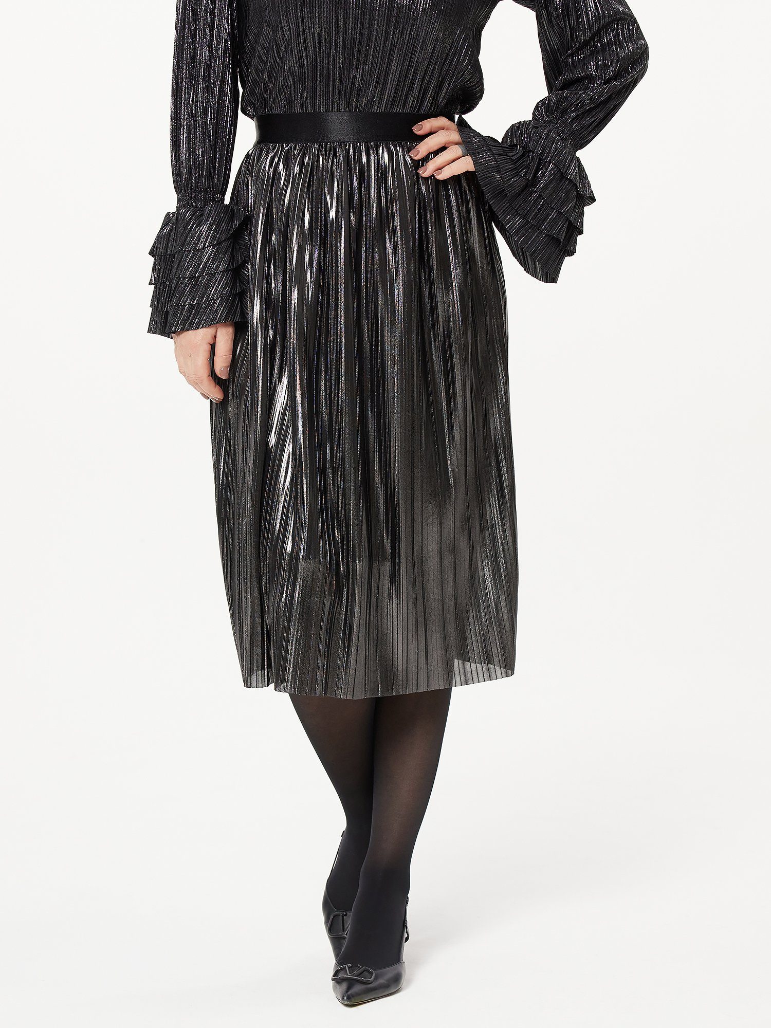 Sarah Kern Plisseerock Midirock figurumspielend mit Plissee für besondere A günstig online kaufen
