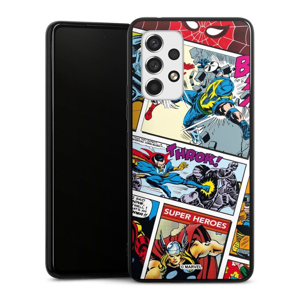 DeinDesign Handyhülle Marvel Retro Comic Blue, Samsung Galaxy A53 5G Silikon Hülle Bumper Case Handy Schutzhülle