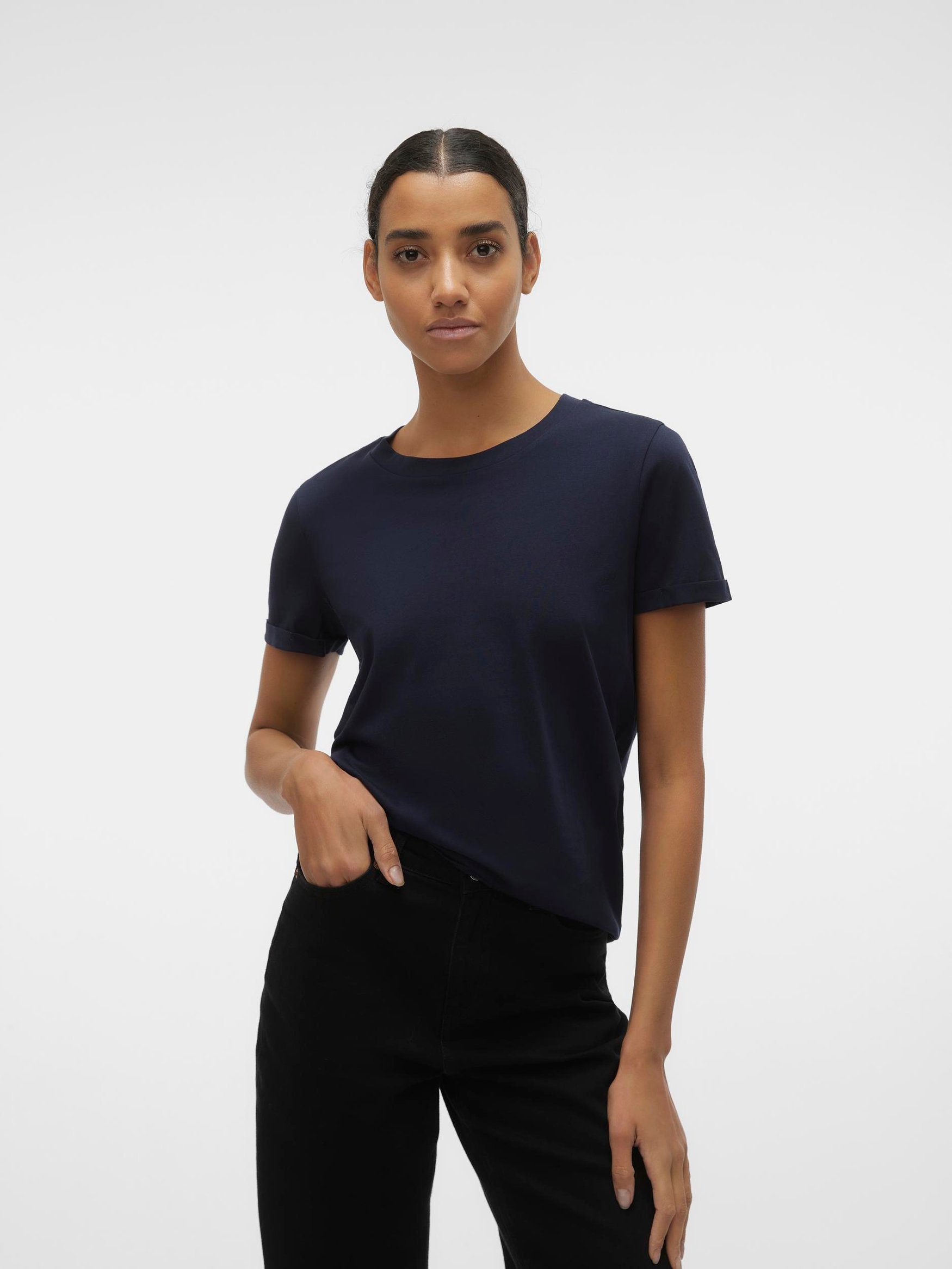 Vero Moda T-Shirt 2er Pack Basic VMPAULA für (2-tlg) VMPAULA S/S T-SHIRT NOOS
