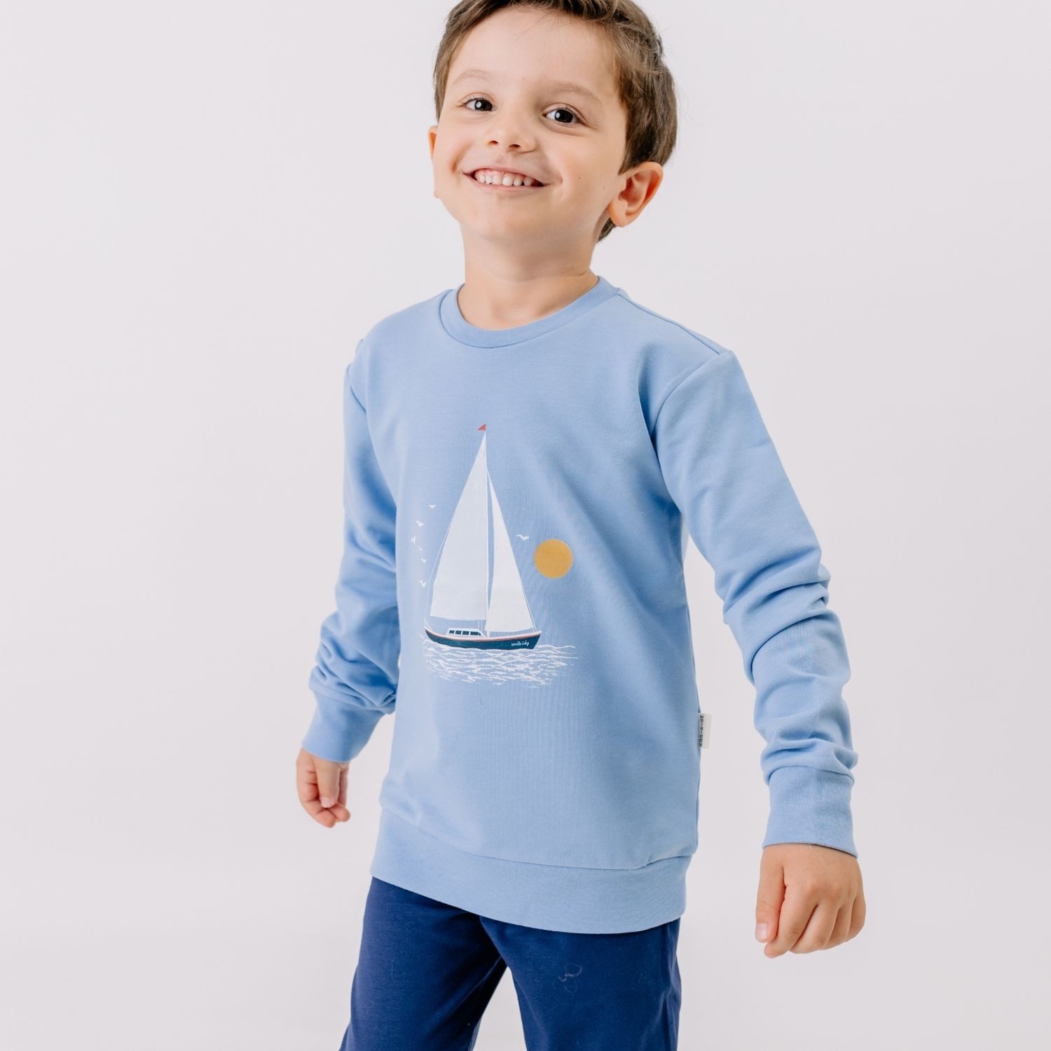 Walkiddy Sweatshirt Walkiddy Schiff & Meer Kinder Bio Baumwolle GOTS Blau - Bio Baumwolle,GOTS, Kinderbekleidung,nachhaltige Klamotten