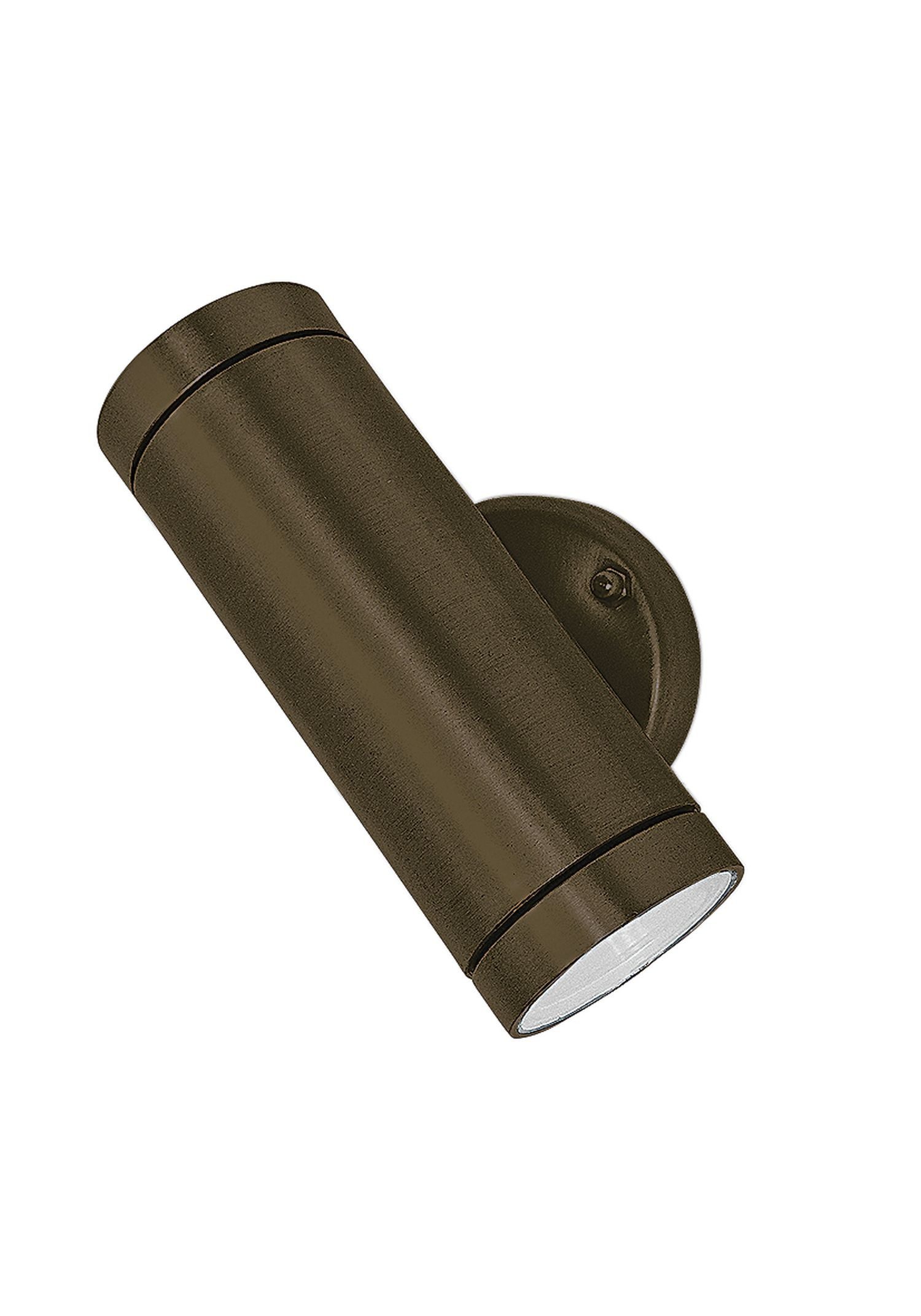 Licht-Erlebnisse Außen-Wandleuchte PATIA, ohne Leuchtmittel, Glas Echt-Messing Up Down 16,5 cm hoch IP44 Schwarz antik GU10 Modern