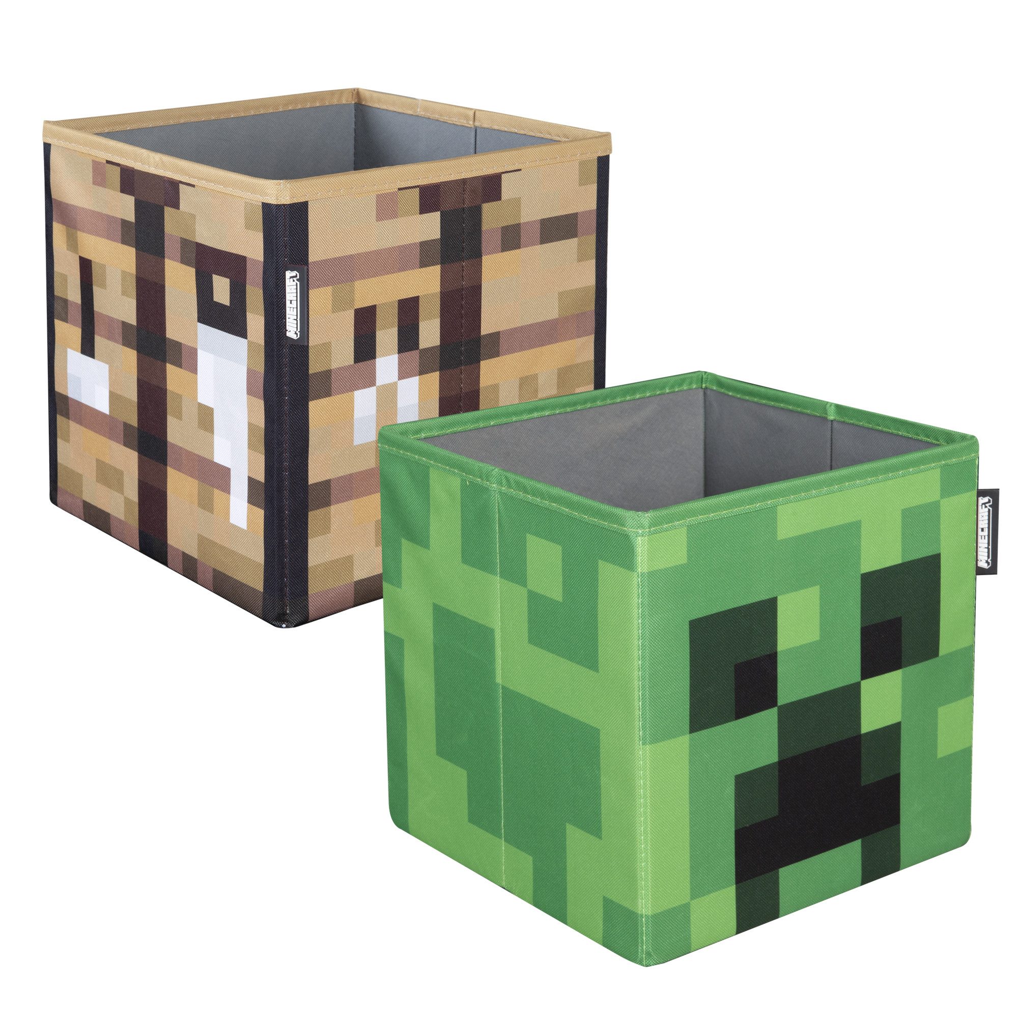 Minecraft Aufbewahrungsbox mit Minecraft Motiven bedruckt - Stoff Box faltbar (2er Set), Praktisches Одежда и товары для бокса Set - Mit verschiedenen Minecraft Motiven